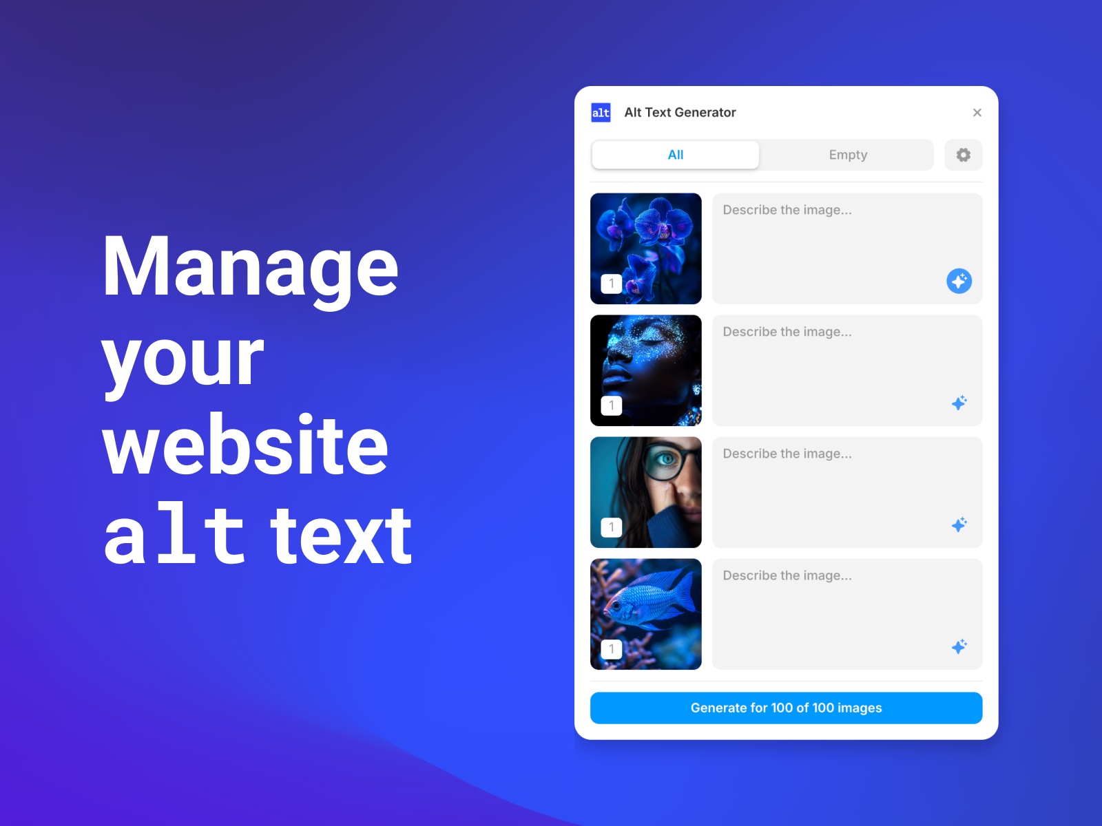 Thumbnail 1 for Alt Text Generator, a Framer Marketplace plugin by James Hicks.