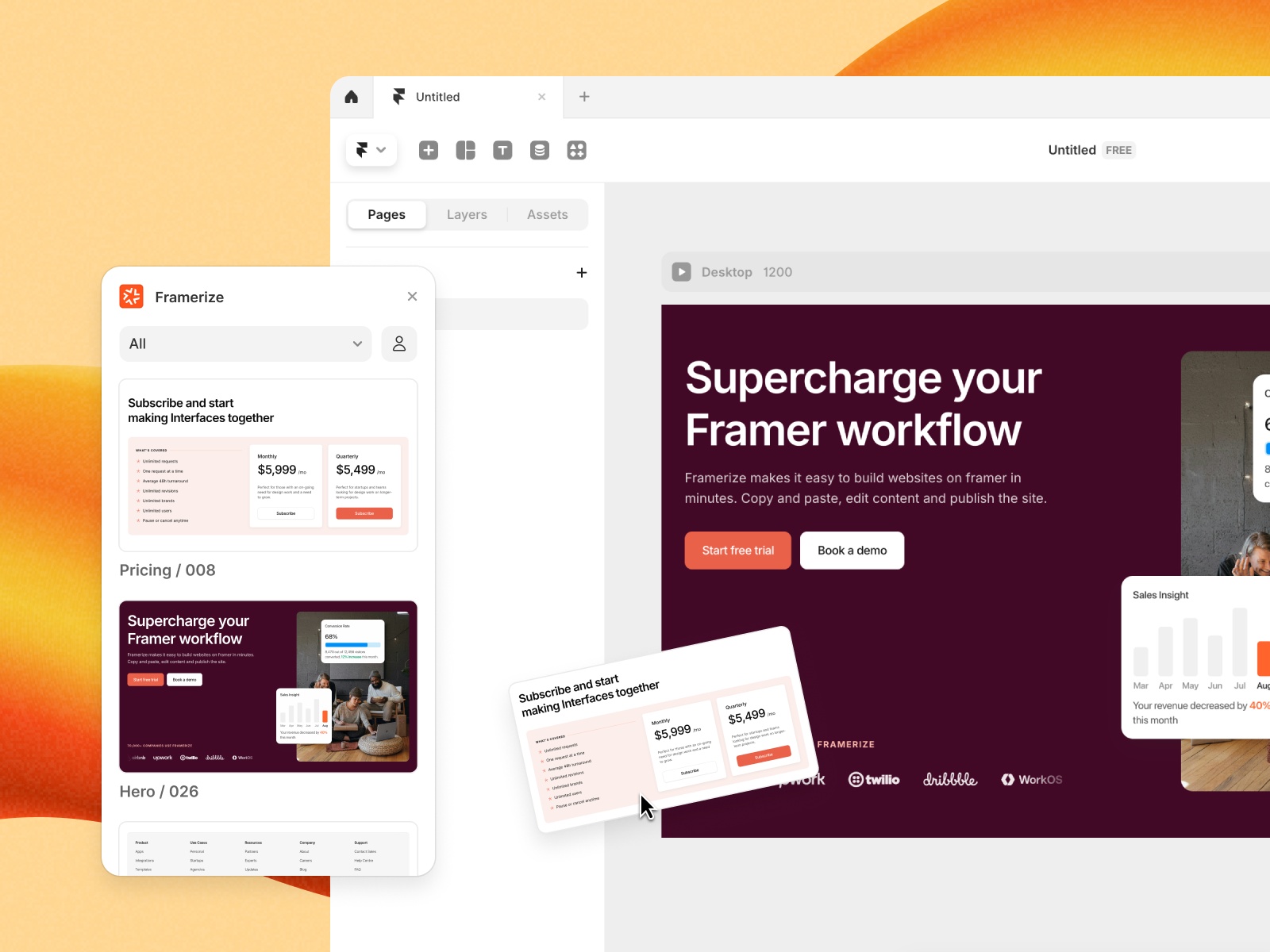 Thumbnail 2 for Framerize, a Framer Marketplace plugin by Aravind Solaiappan.