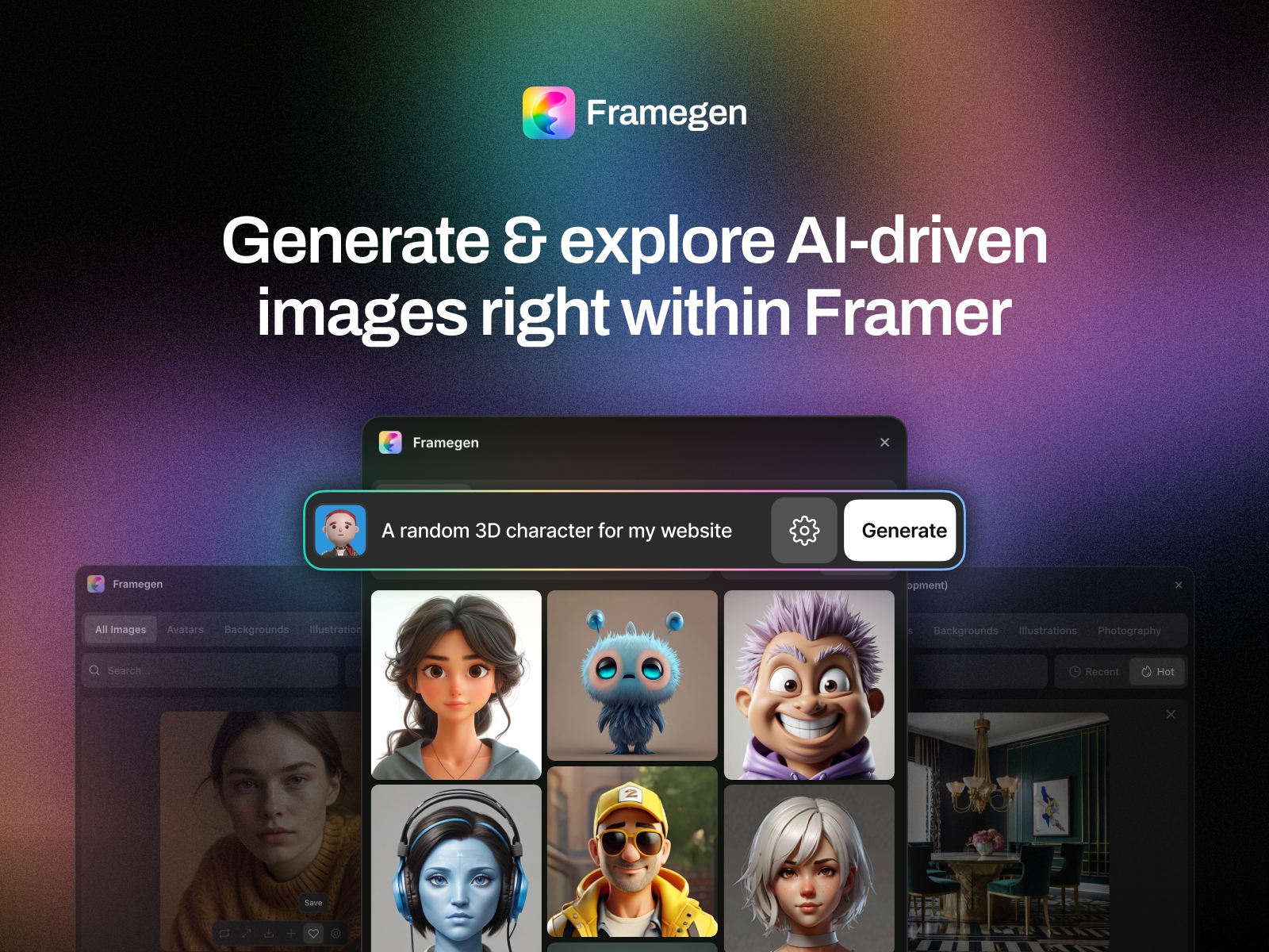 Screenshot 1 for Framegen, a Framer Marketplace plugin by Interface.