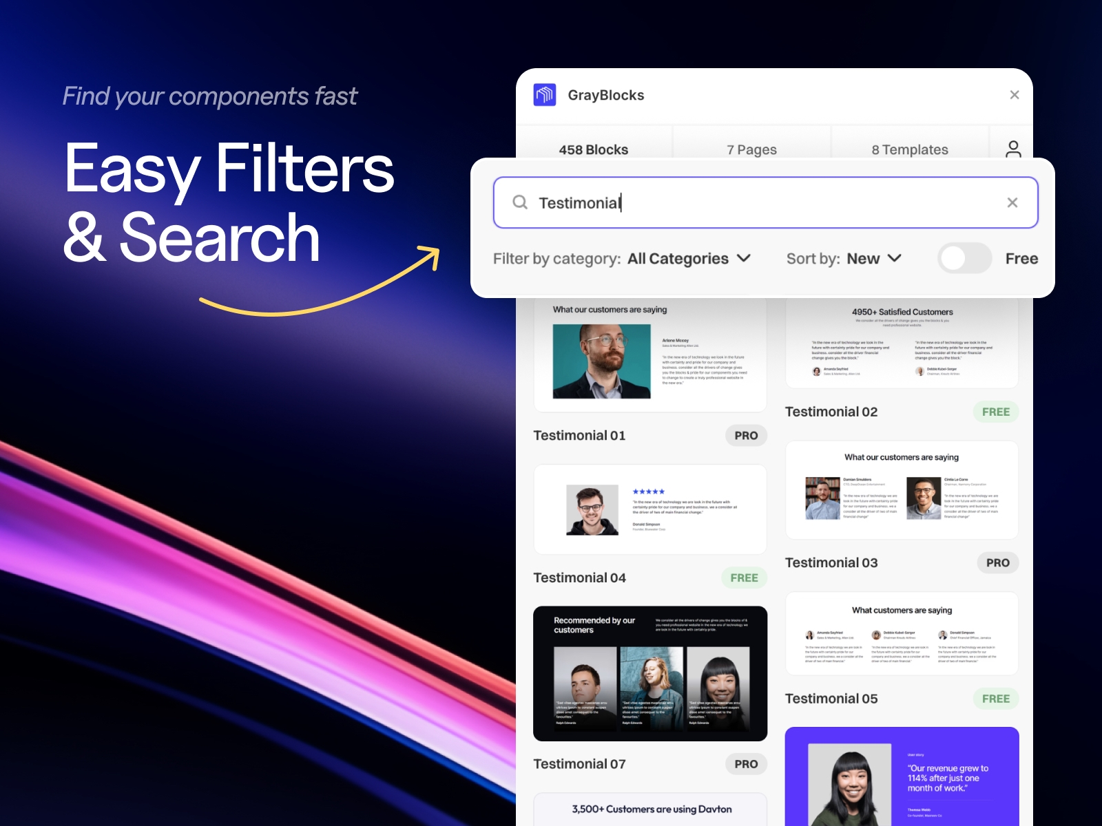 Screenshot 3 for GrayBlocks, a Framer Marketplace plugin by Framerbite.