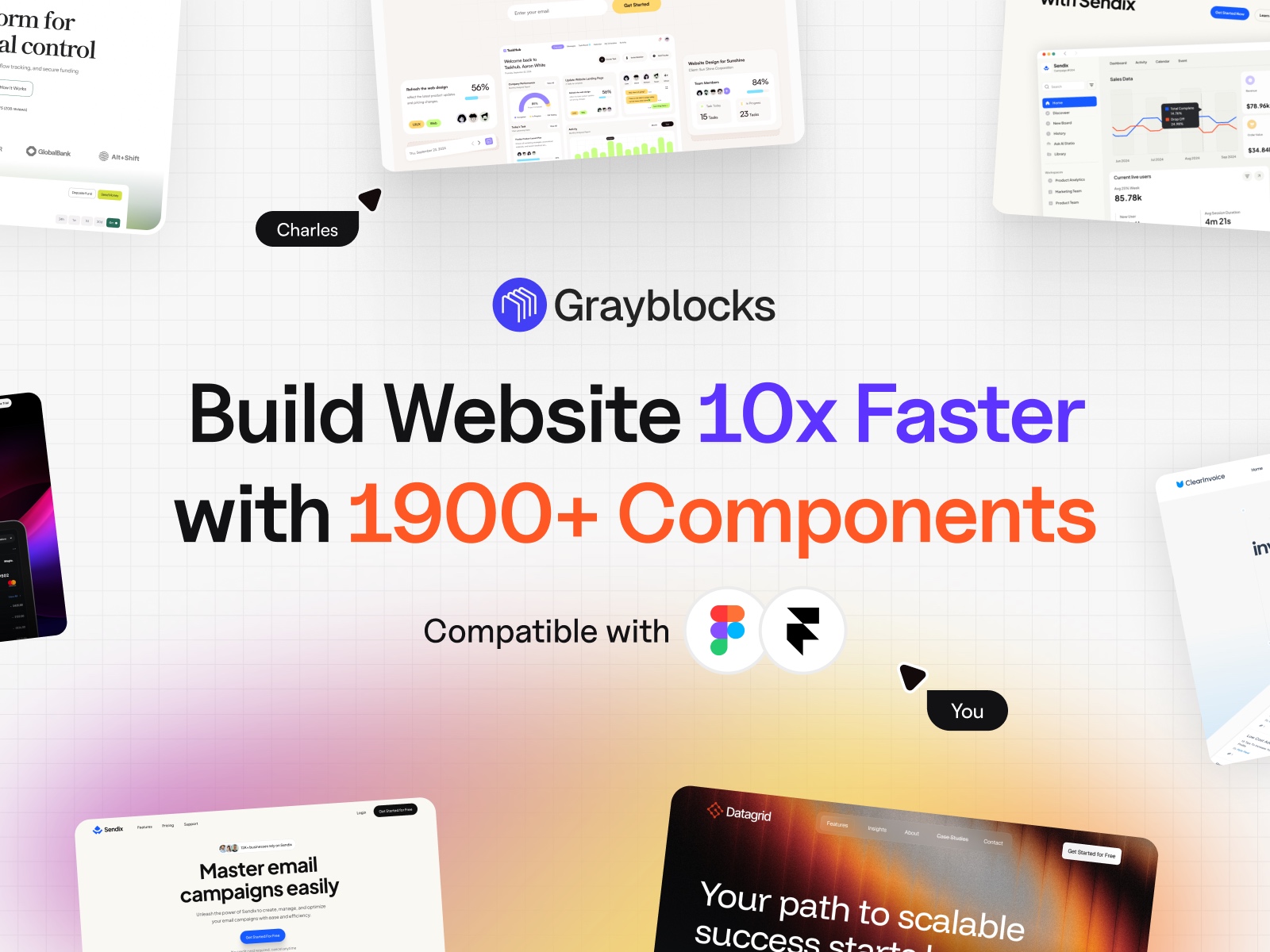 Thumbnail 1 for GrayBlocks, a Framer Marketplace plugin by Framerbite.