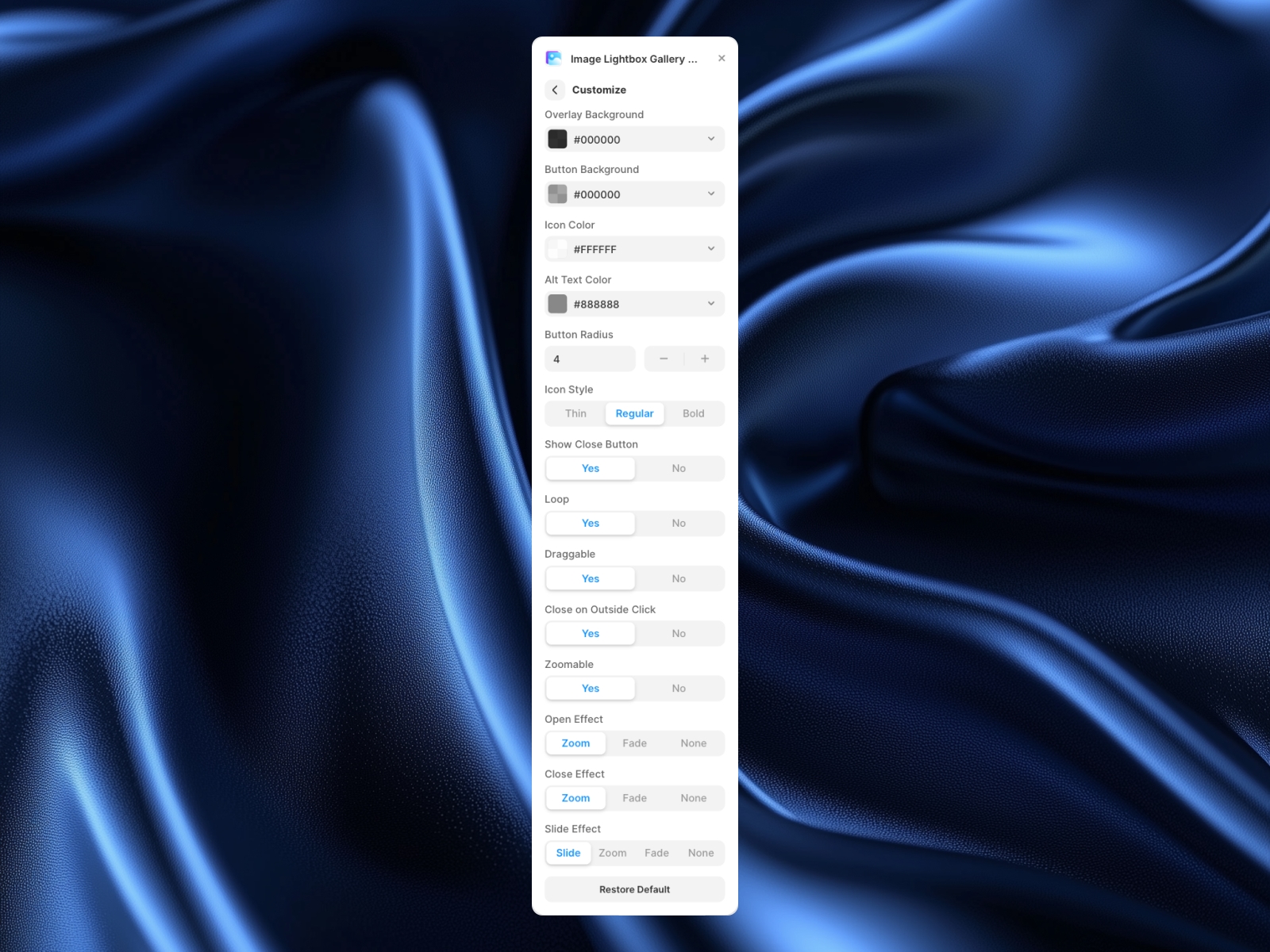 Screenshot 3 for Image Lightbox Gallery, a Framer Marketplace plugin by Şafak.