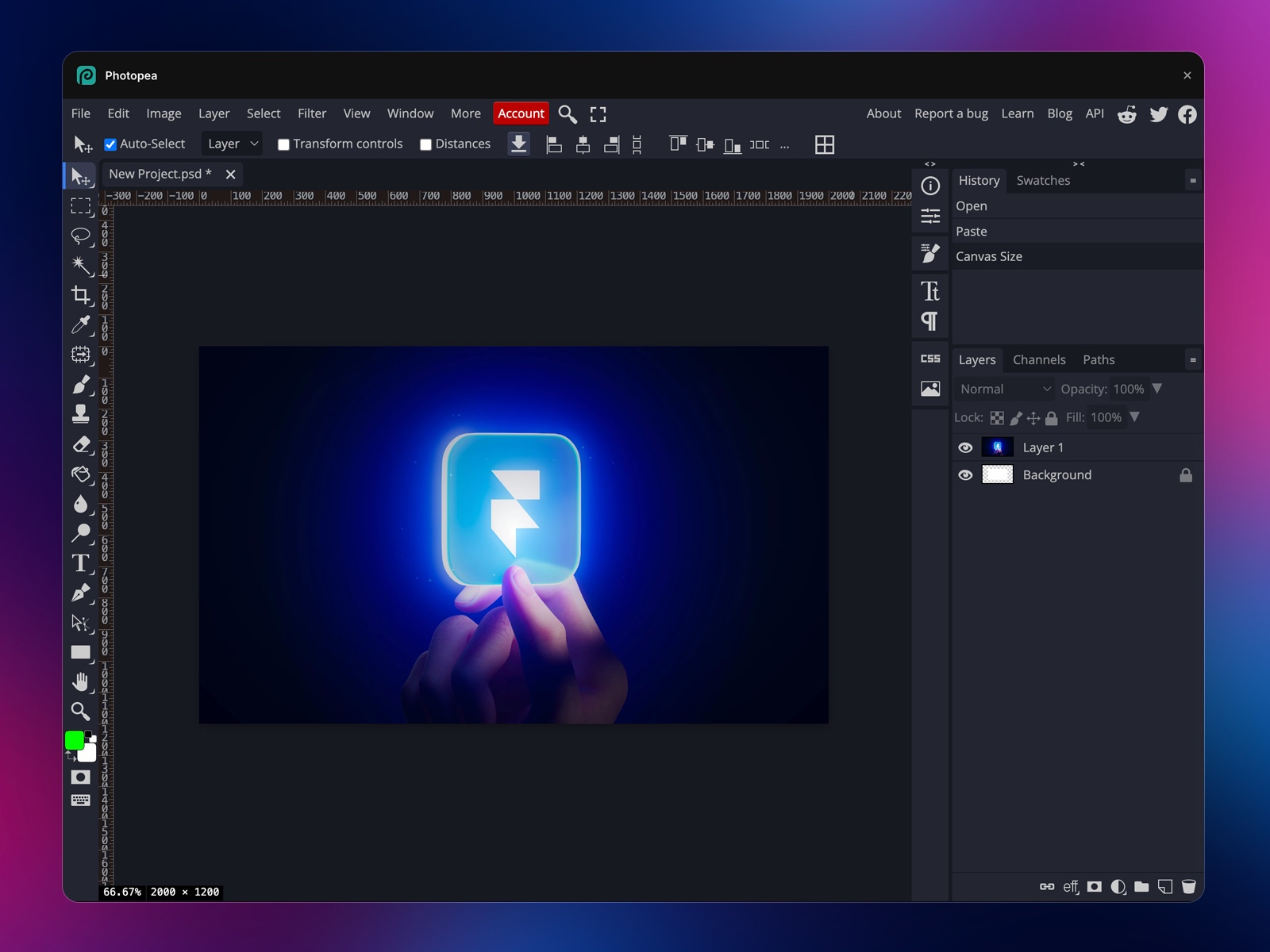 Thumbnail 1 for Photopea, a Framer Marketplace plugin by Fehmi Özüseven.