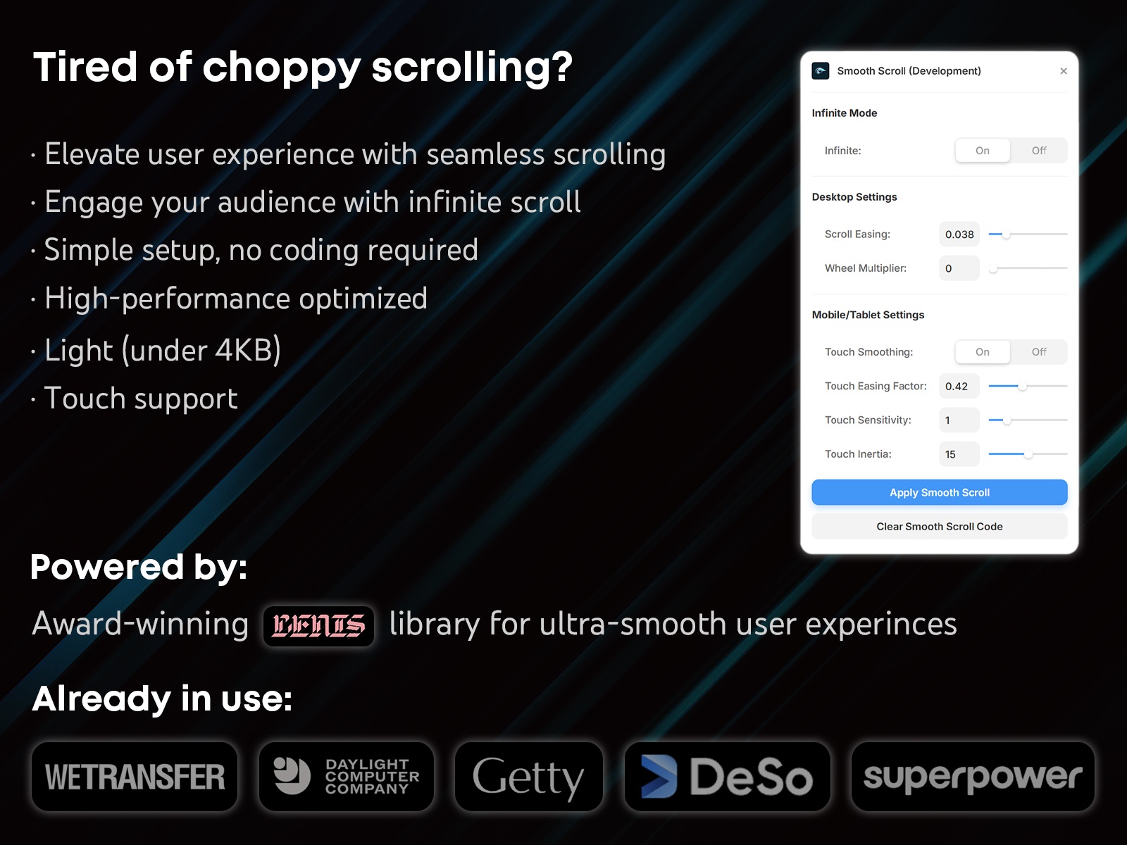 Thumbnail 2 for Smooth Scroll, a Framer Marketplace plugin by Vanyadoing.