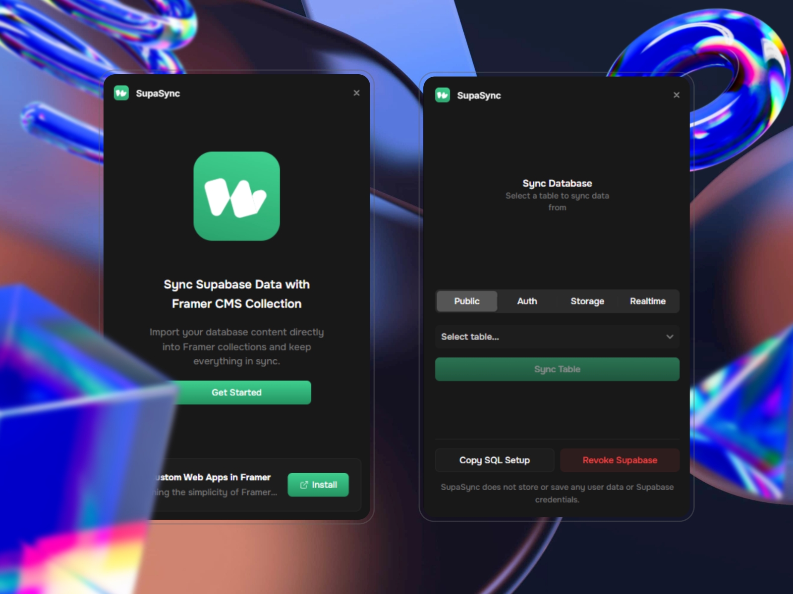 Thumbnail 1 for SupaSync, a Framer Marketplace plugin by Kayode.