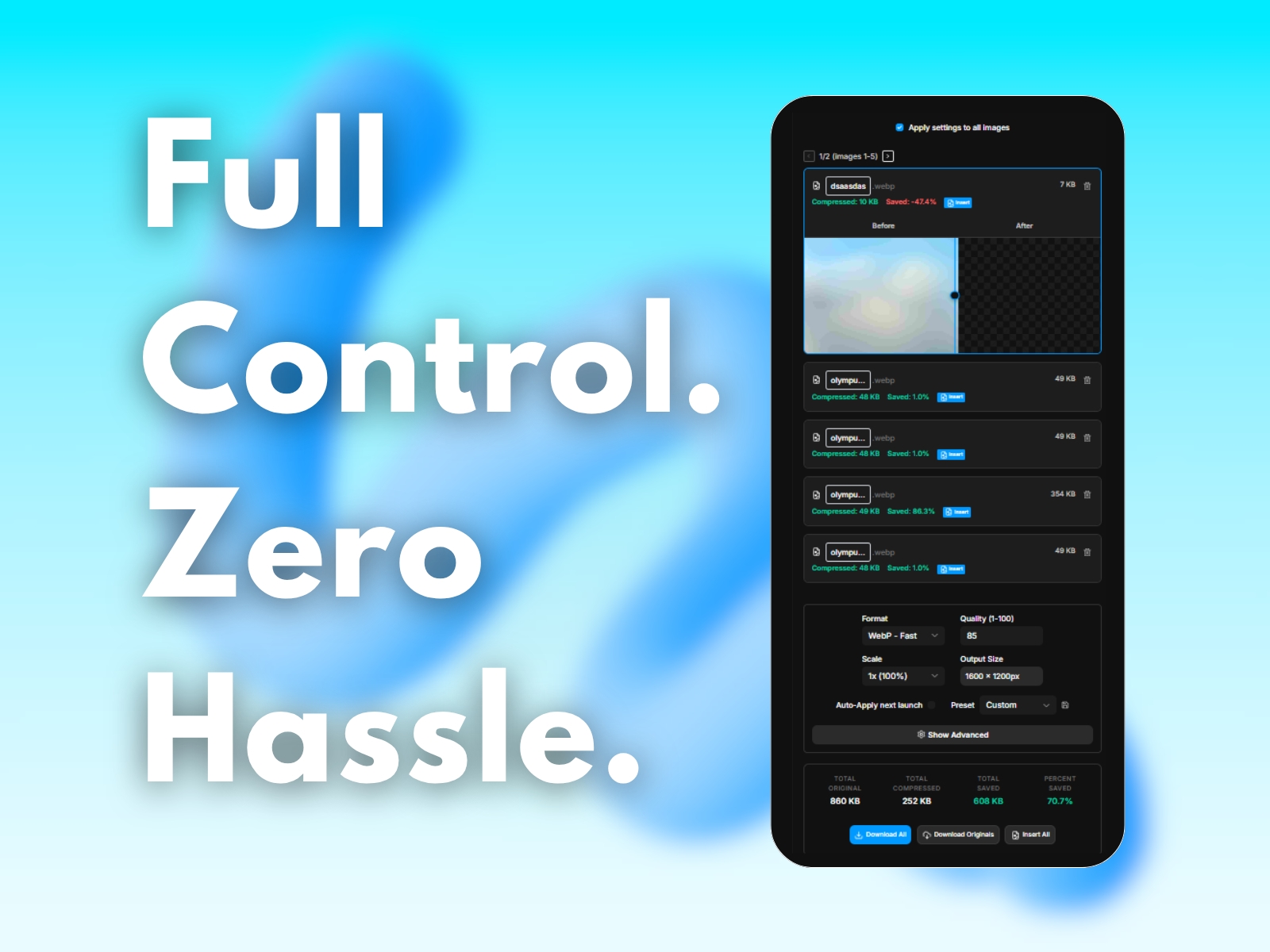 Thumbnail 1 for Skwiz - Image Compression, a Framer Marketplace plugin by Johnathan B..
