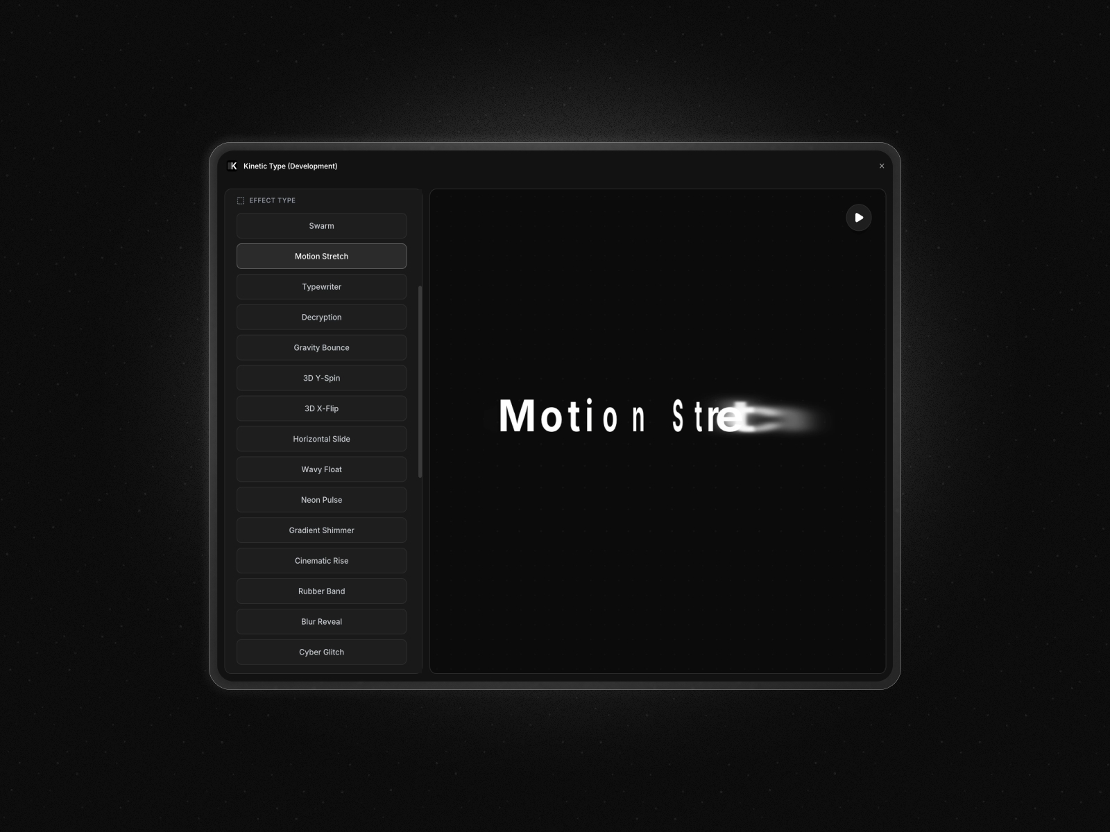 Thumbnail 1 for Kinetic Type, a Framer Marketplace template by Gunnar Gray.