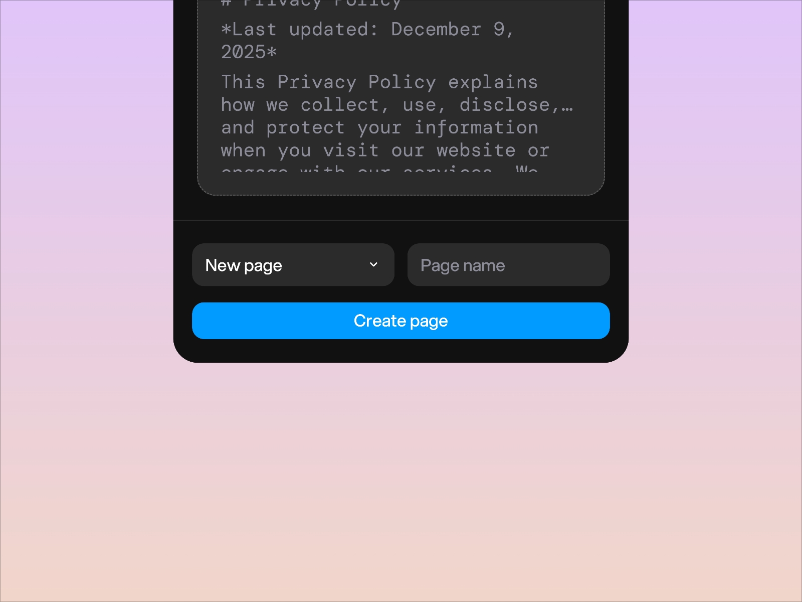 Screenshot 3 for Doc Pages, a Framer Marketplace plugin by Framer Lists.