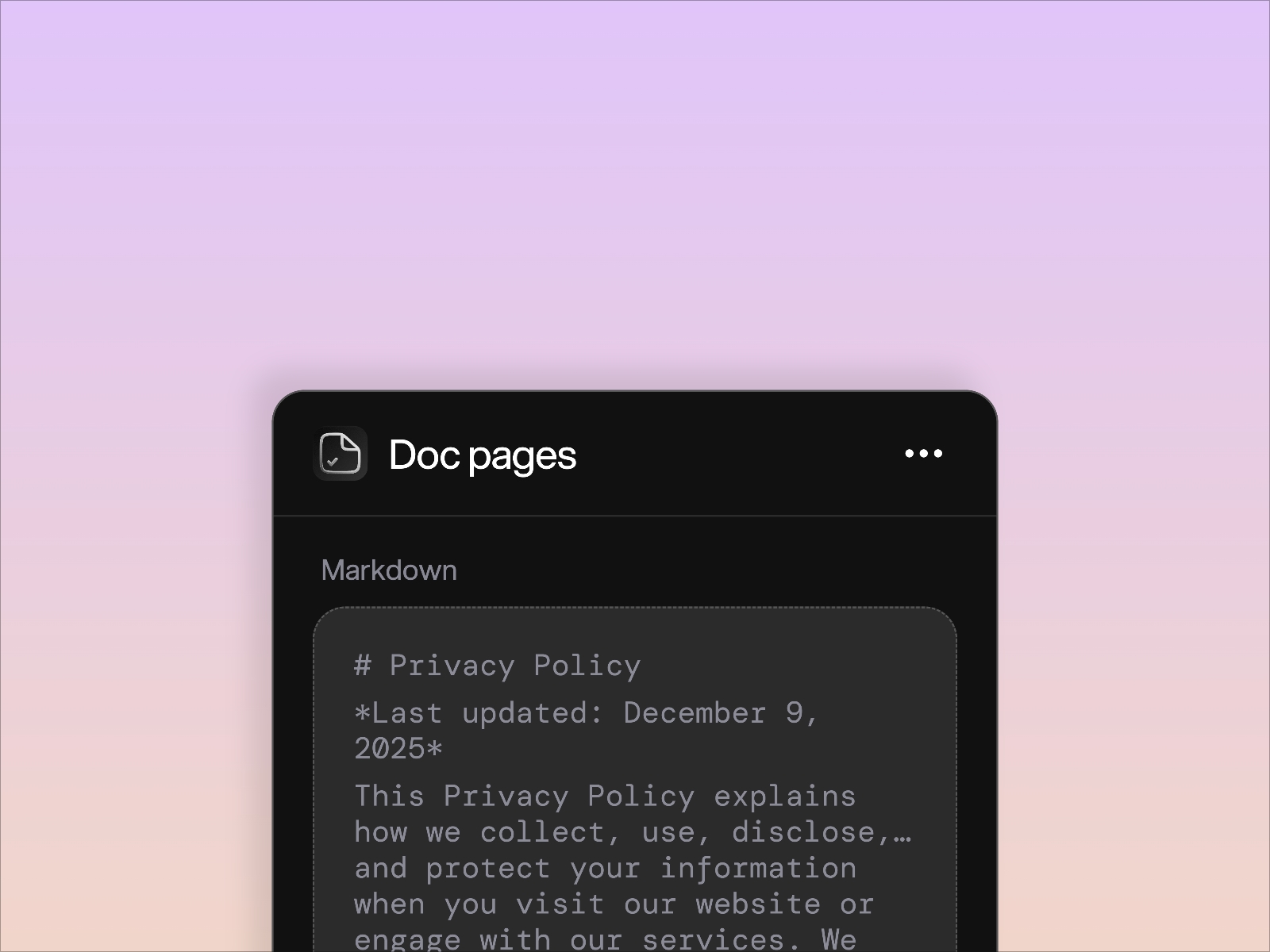 Thumbnail 2 for Doc Pages, a Framer Marketplace plugin by Framer Lists.
