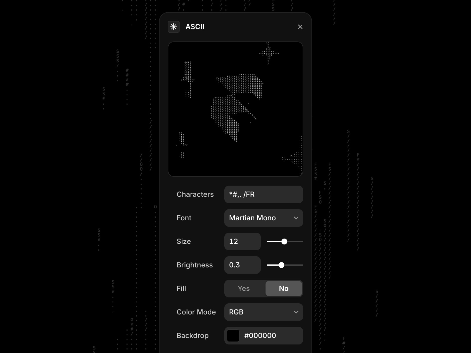 Screenshot 2 for ASCII, a Framer Marketplace plugin by Framer.
