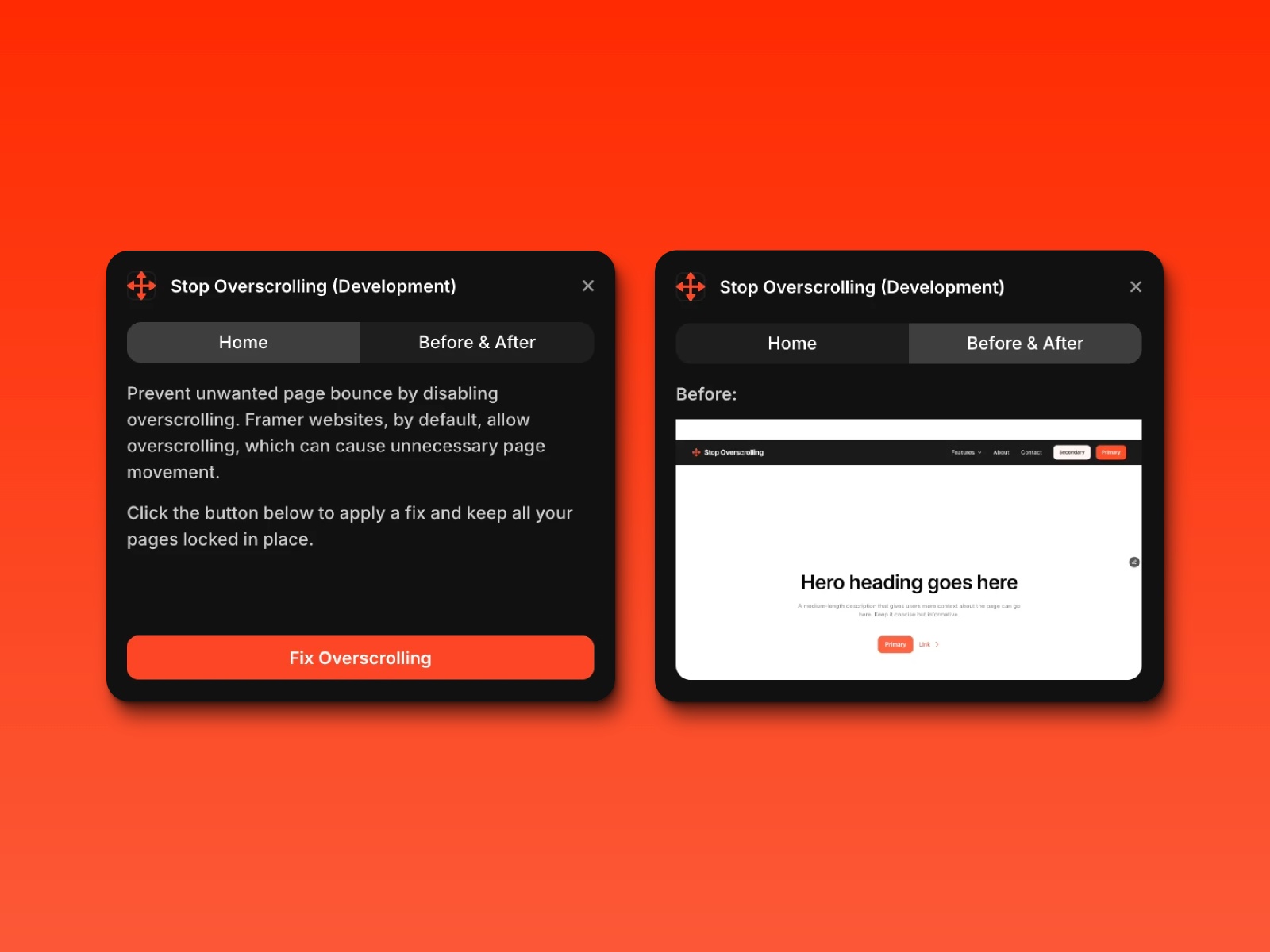 Thumbnail 2 for Stop Overscrolling, a Framer Marketplace template by David McBacon.