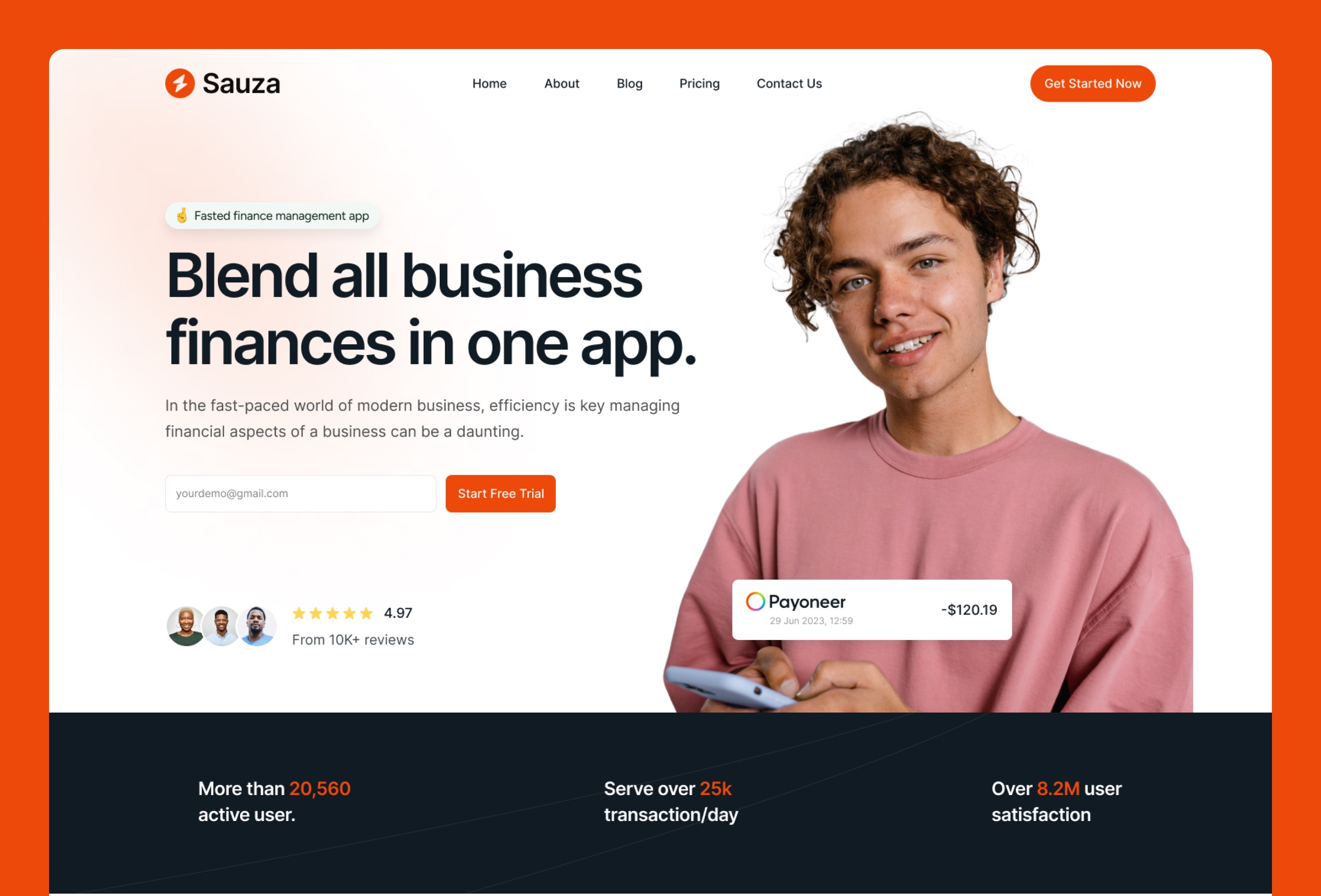Screenshot 3 for Sauza, a Framer Marketplace template by FramerDevs.
