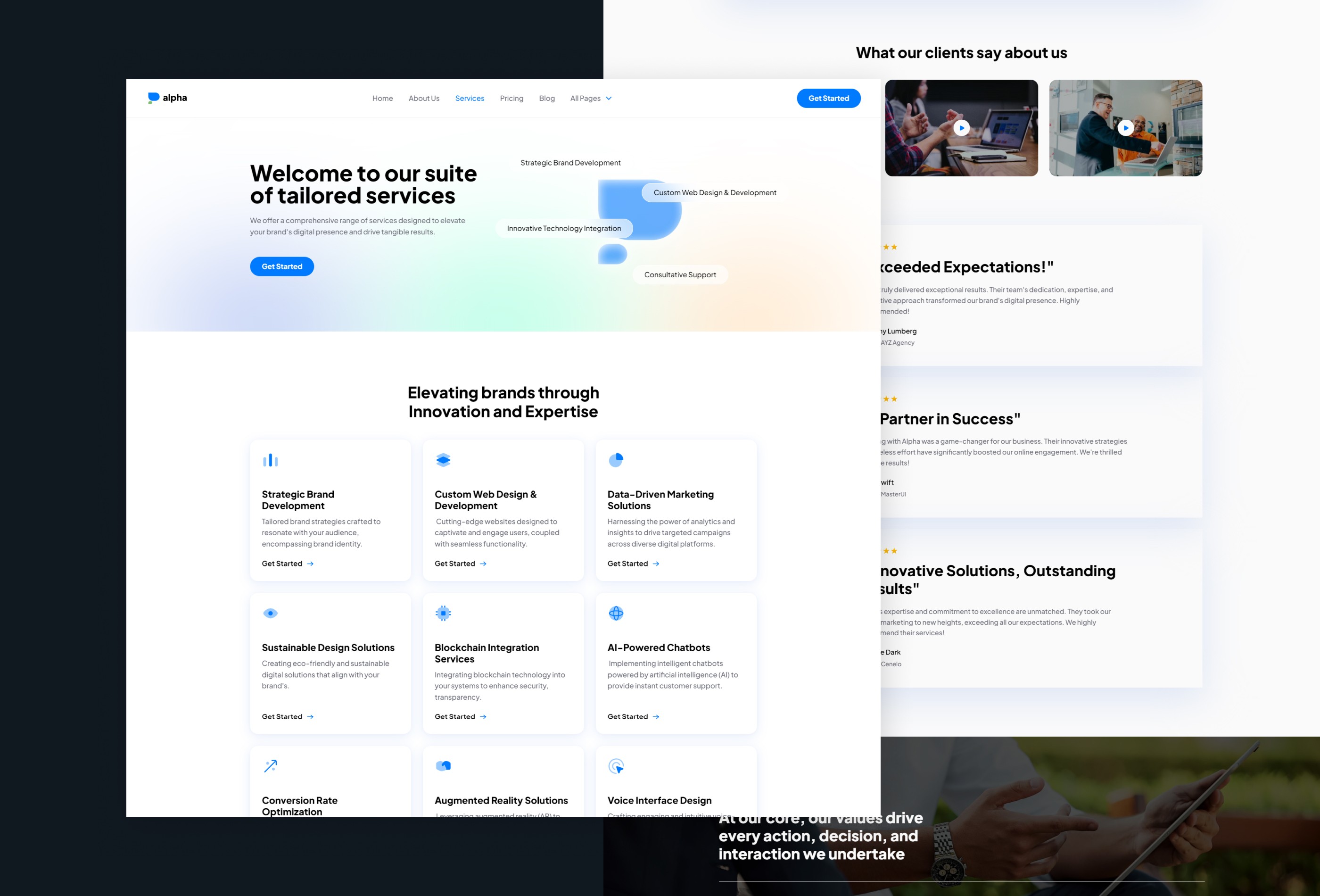 Screenshot 4 for Alpha, a Framer Marketplace template by fourtwelve.
