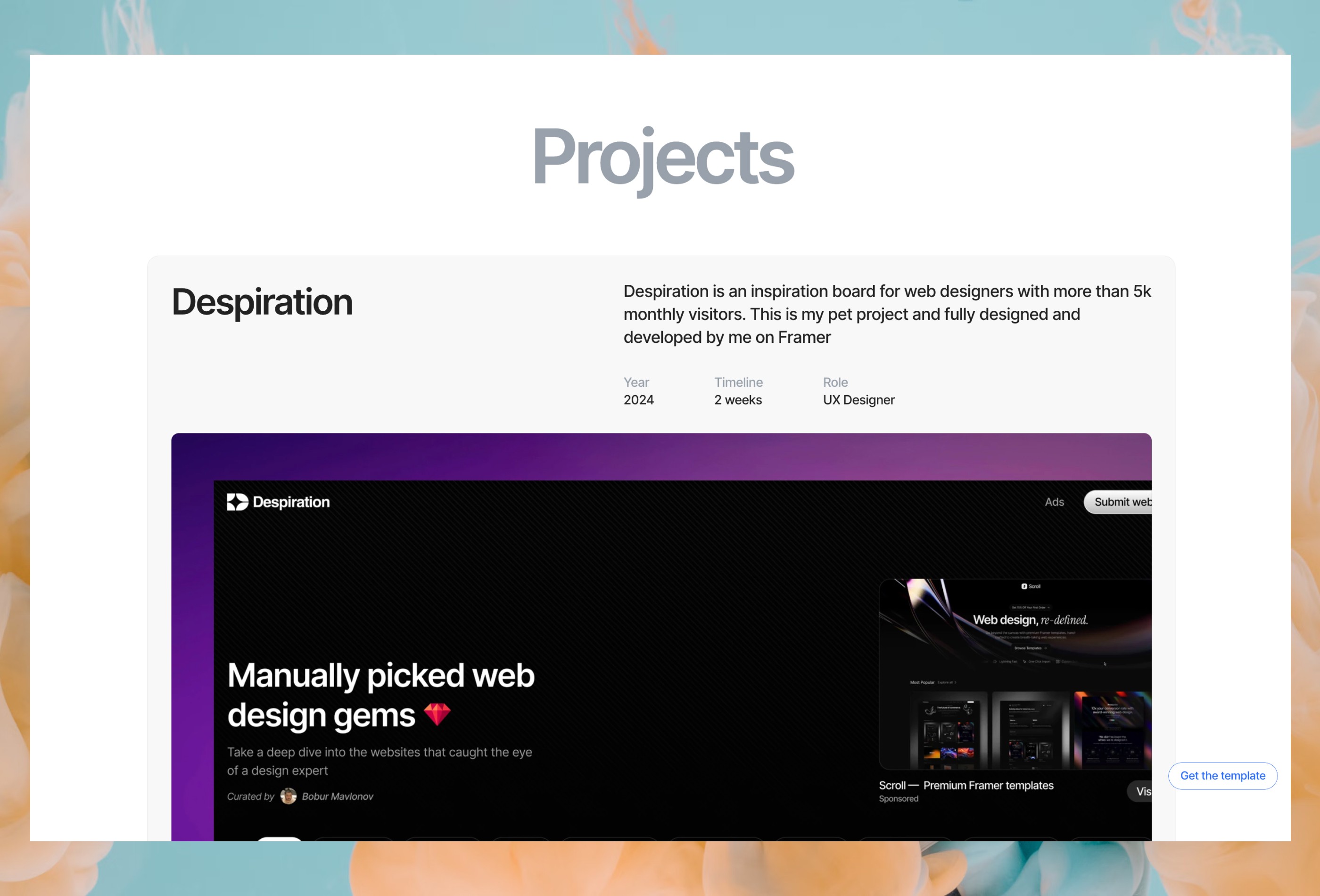 Screenshot 3 for Rava, a Framer Marketplace template by Bobur Mavlonov.