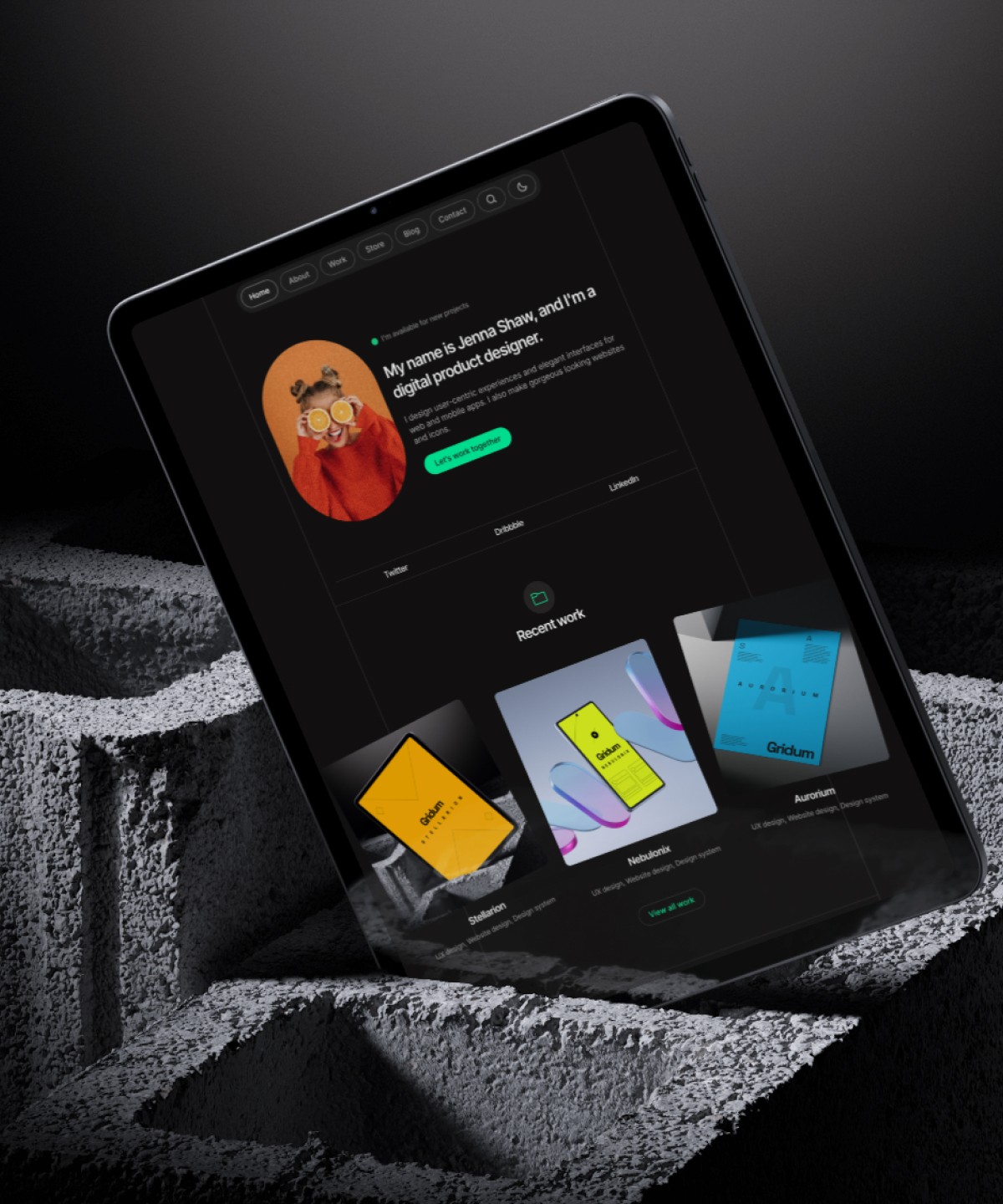 Screenshot 1 for Gridum, a Framer Marketplace template by Zulal.