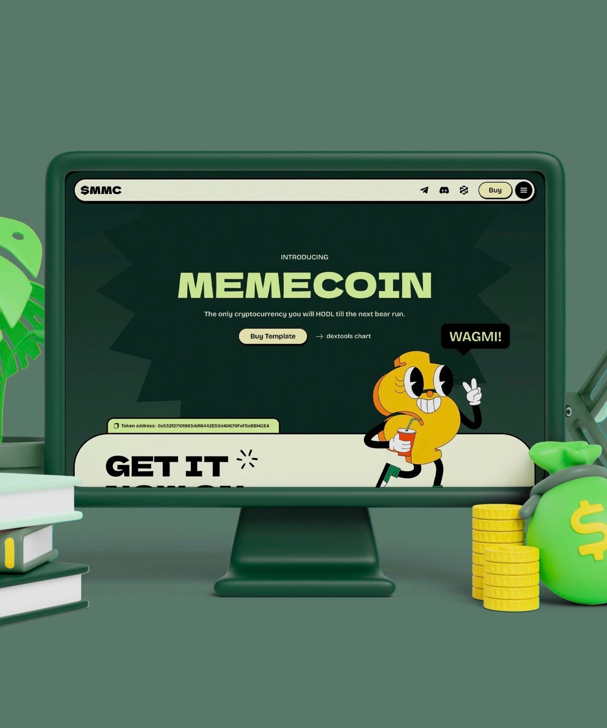 Screenshot 1 for Memecoin, a Framer Marketplace template by Martin Hoffelder.