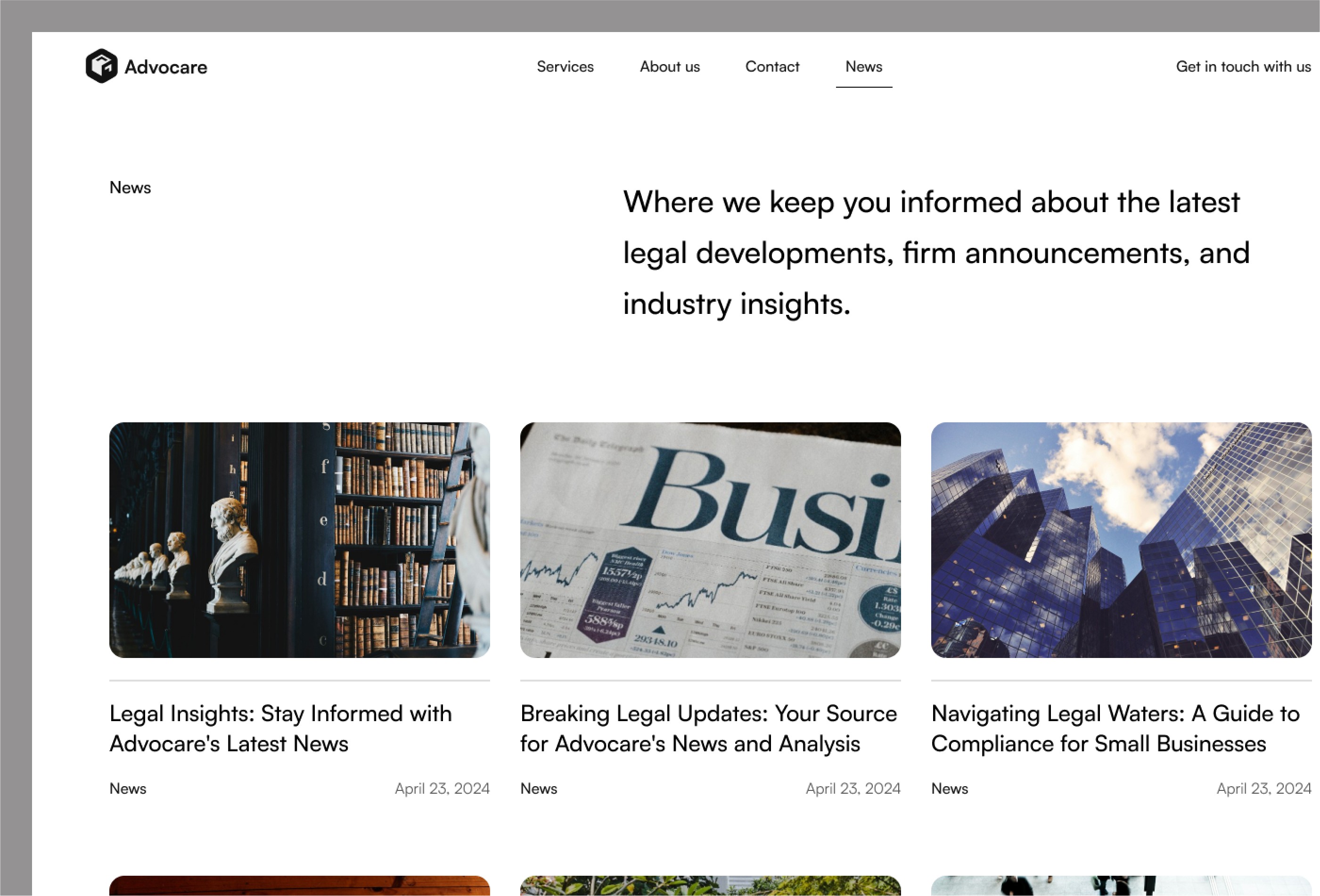 Screenshot 3 for AdvocareLawFirm, a Framer Marketplace template by Rudityas Wahyu.