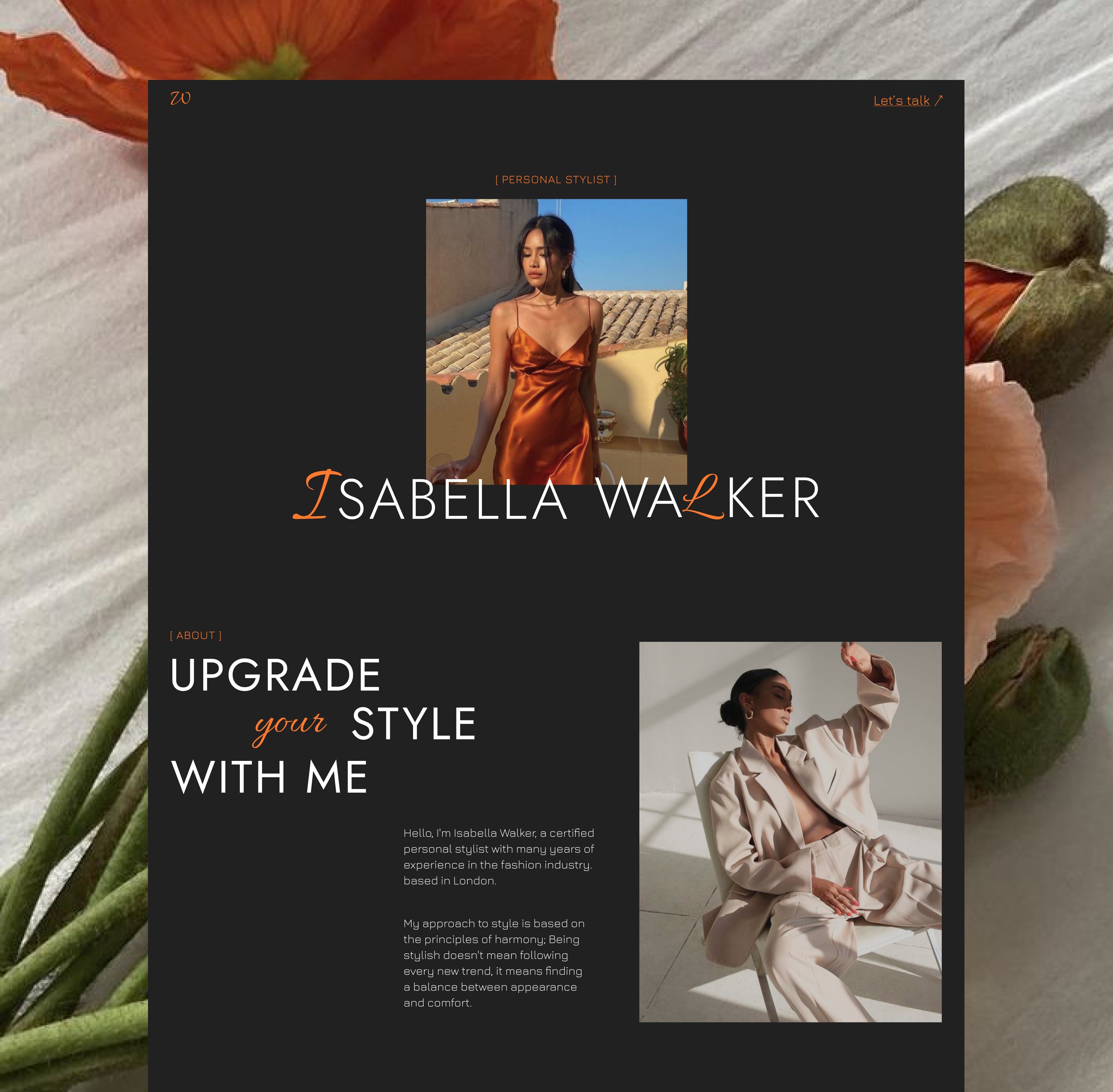 Screenshot 1 for Isabella, a Framer Marketplace template by Sonya.
