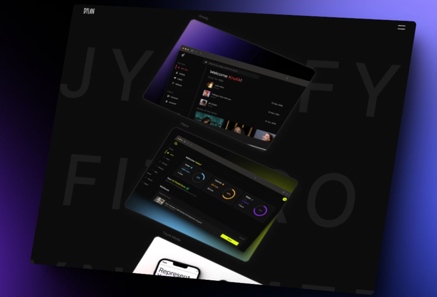Thumbnail 2 for DylanCroft, a Framer Marketplace template by Krutik Maru.