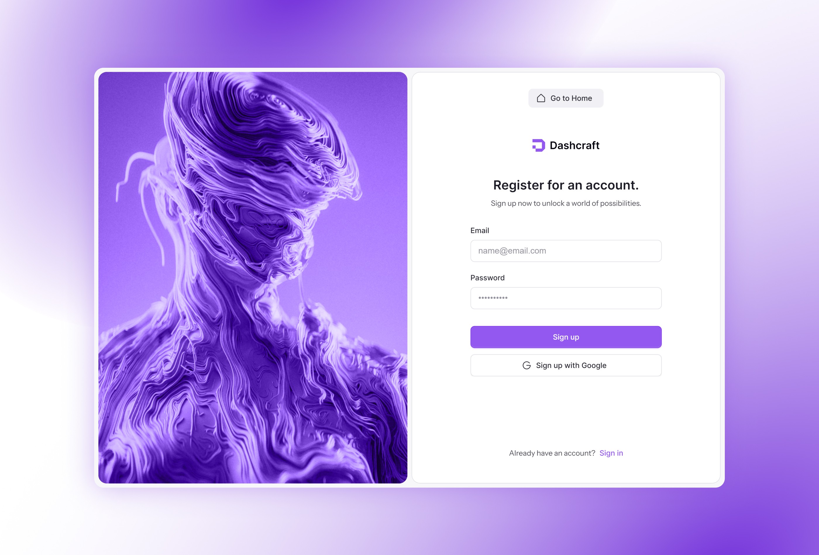 Screenshot 2 for Dashcraft, a Framer Marketplace template by Emily Clarke.