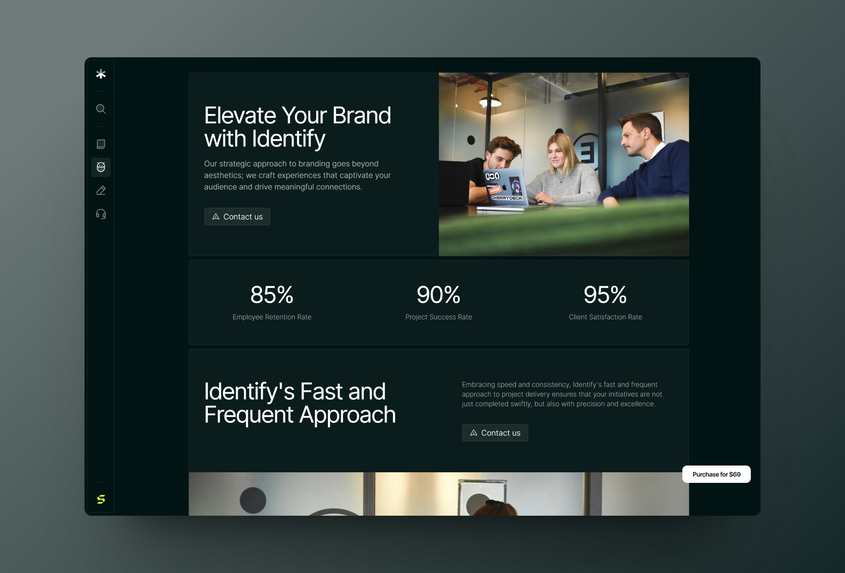 Screenshot 4 for Identify, a Framer Marketplace template by Dmytri Ivanov.