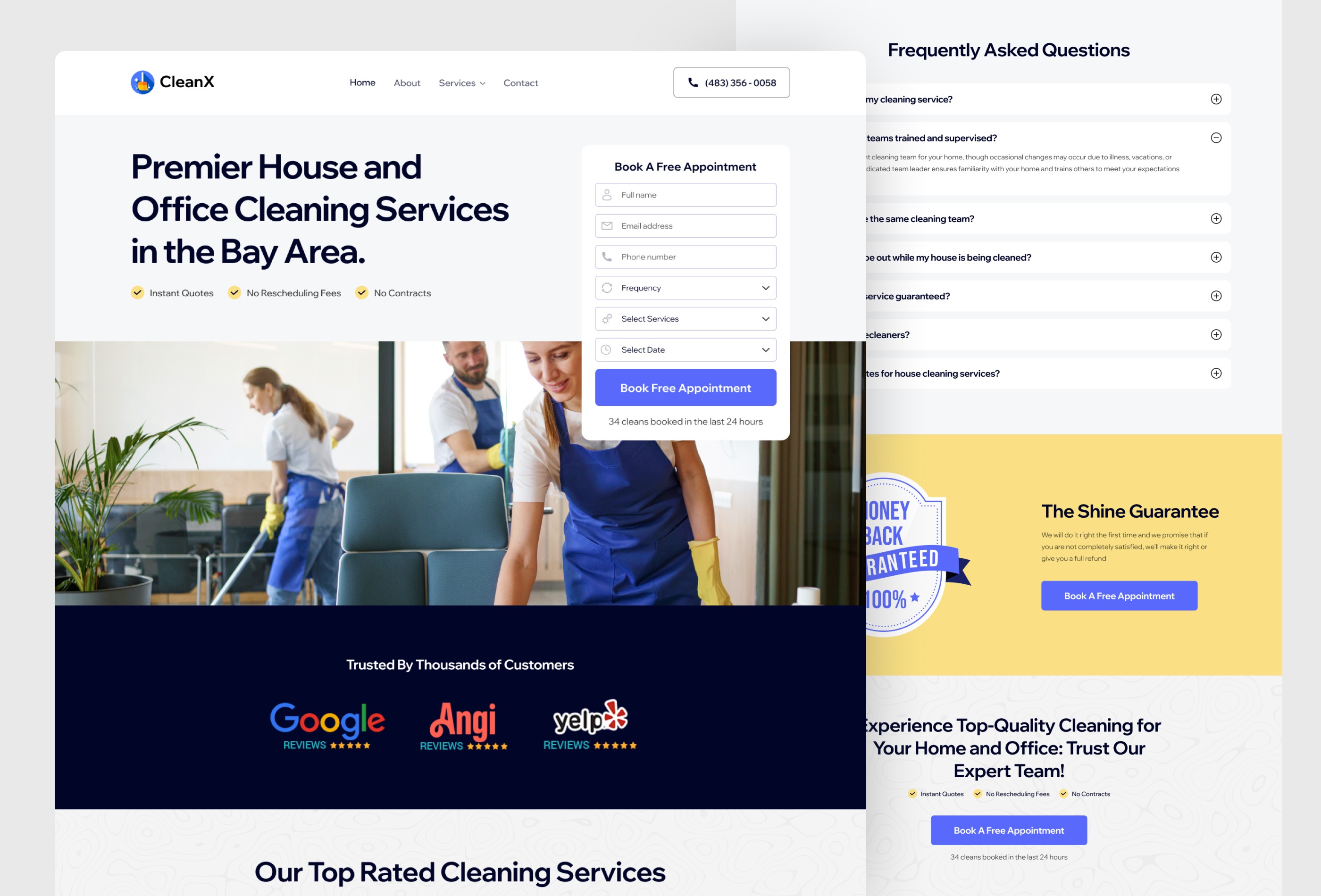 Screenshot 4 for CleanX, a Framer Marketplace template by Framerbite.