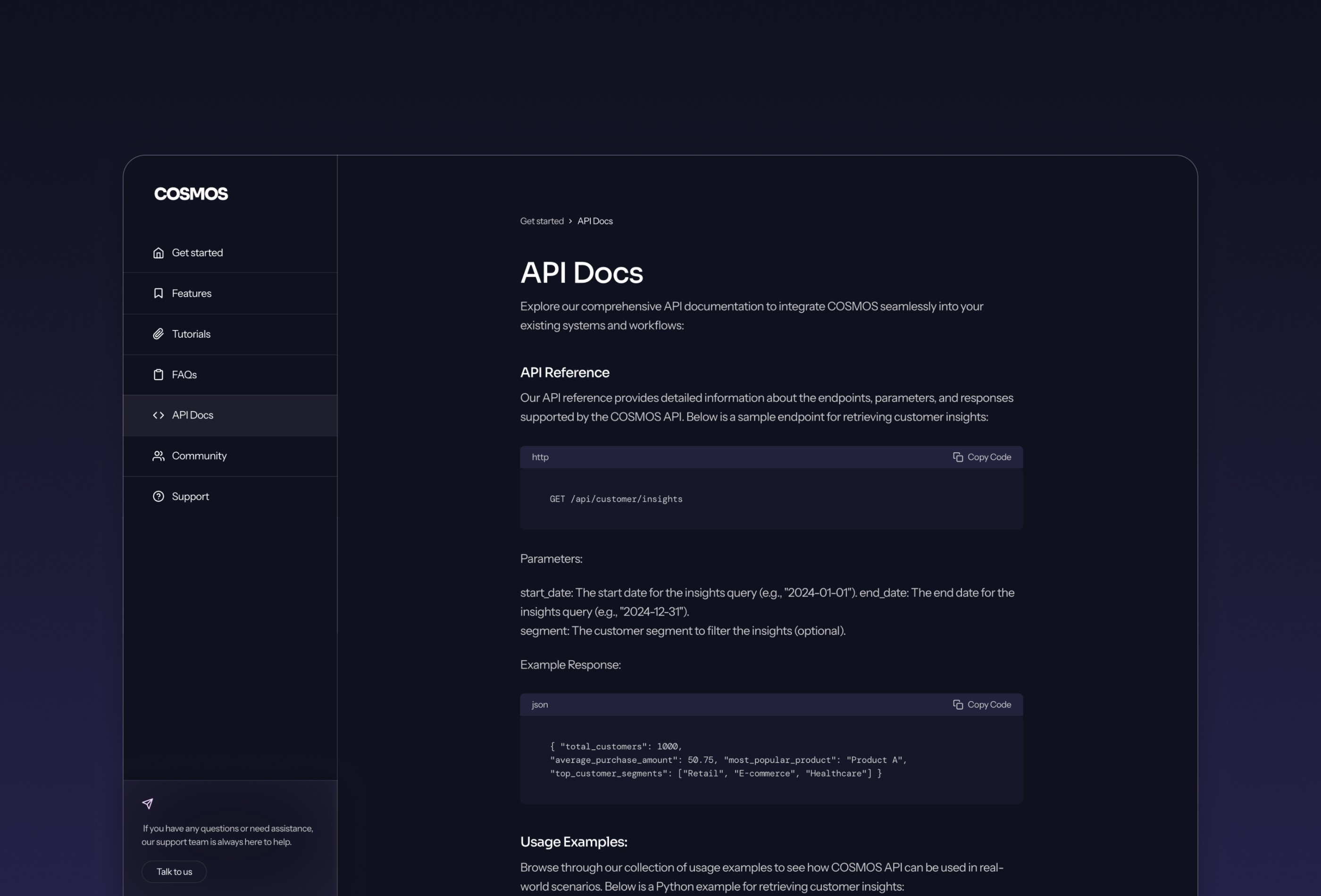 Screenshot 4 for COSMOS, a Framer Marketplace template by Thaymisan C.