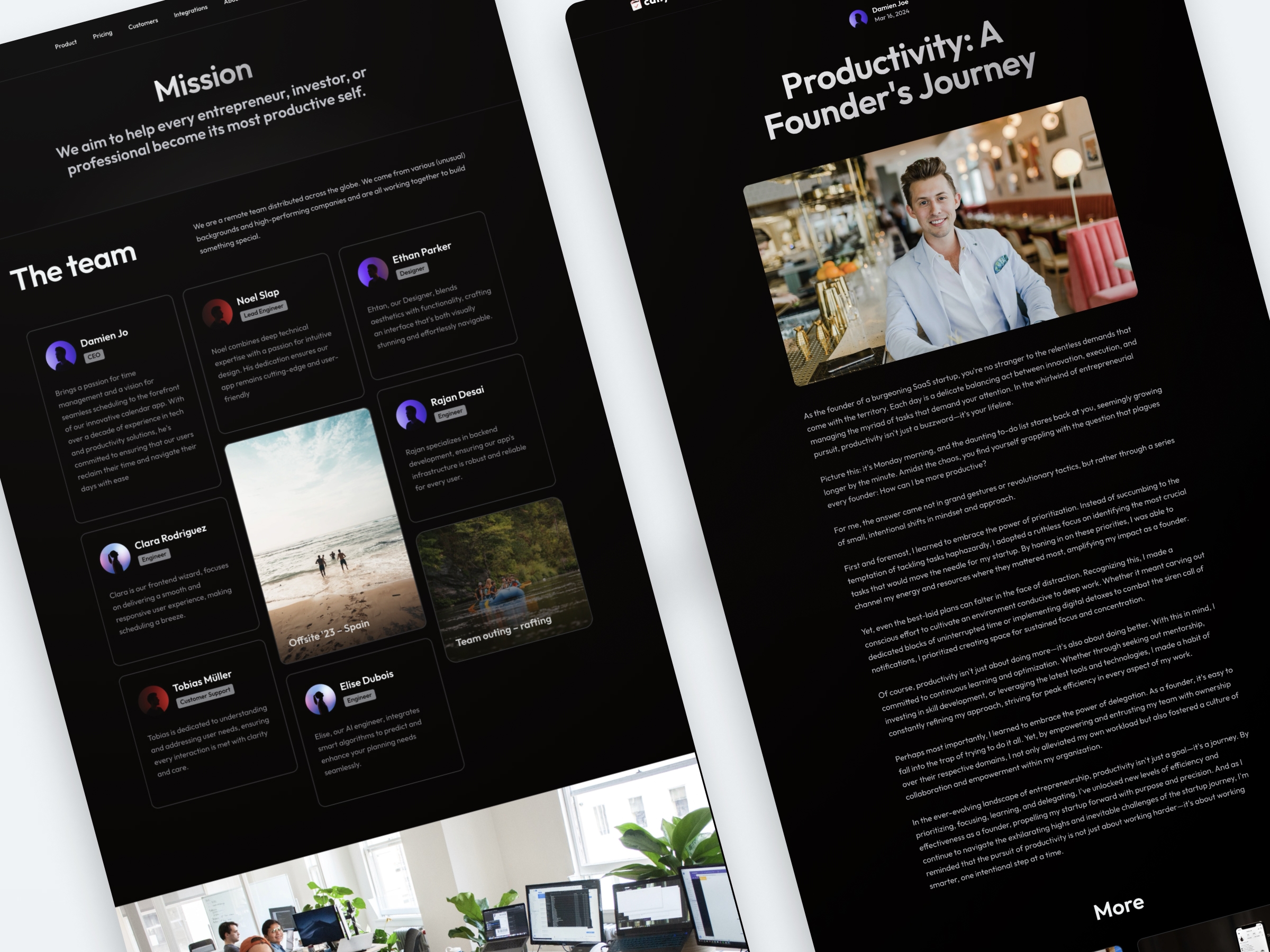 Screenshot 3 for Cally, a Framer Marketplace template by Pixelpal.