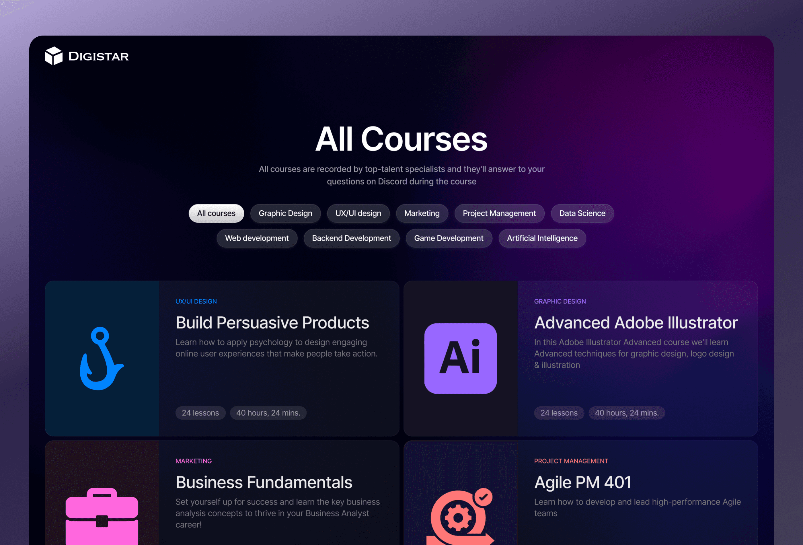Screenshot 3 for Digistar, a Framer Marketplace template by Bobur Mavlonov.