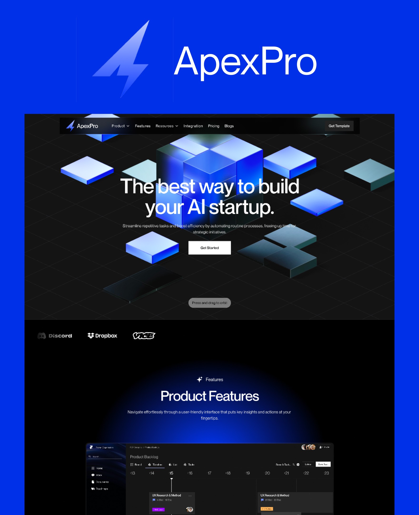 Thumbnail 1 for ApexPro, a Framer Marketplace template by Future Things.