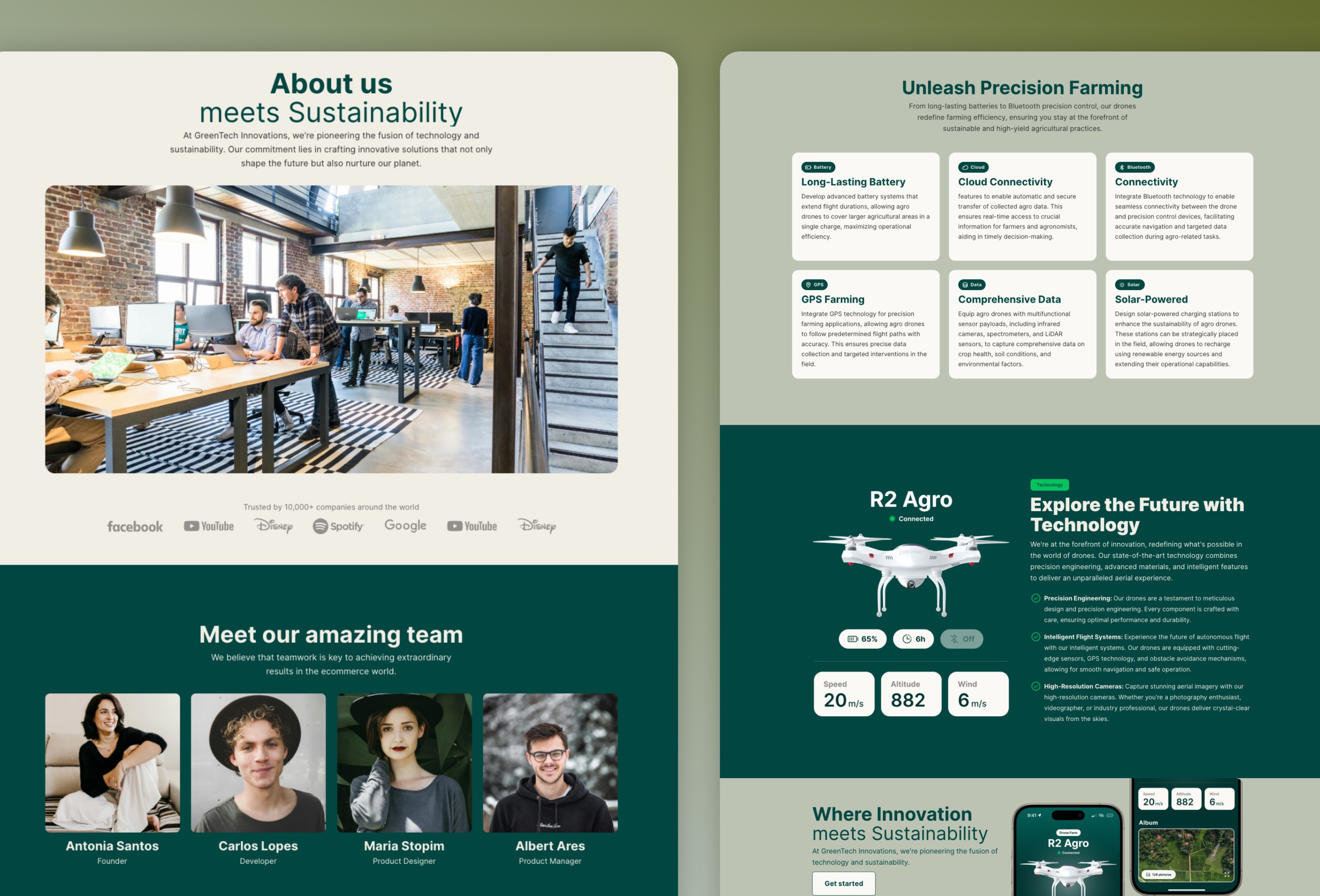 Screenshot 3 for AgroTech, a Framer Marketplace template by Nathália Lourenção.
