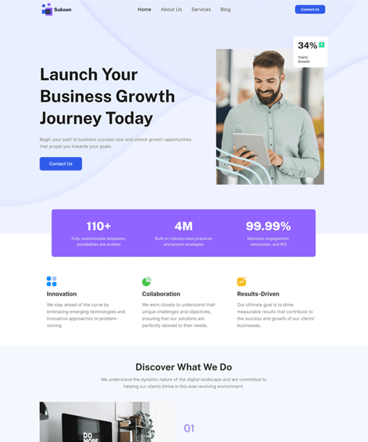Screenshot 1 for Sukoon, a Framer Marketplace template by Template Theater.