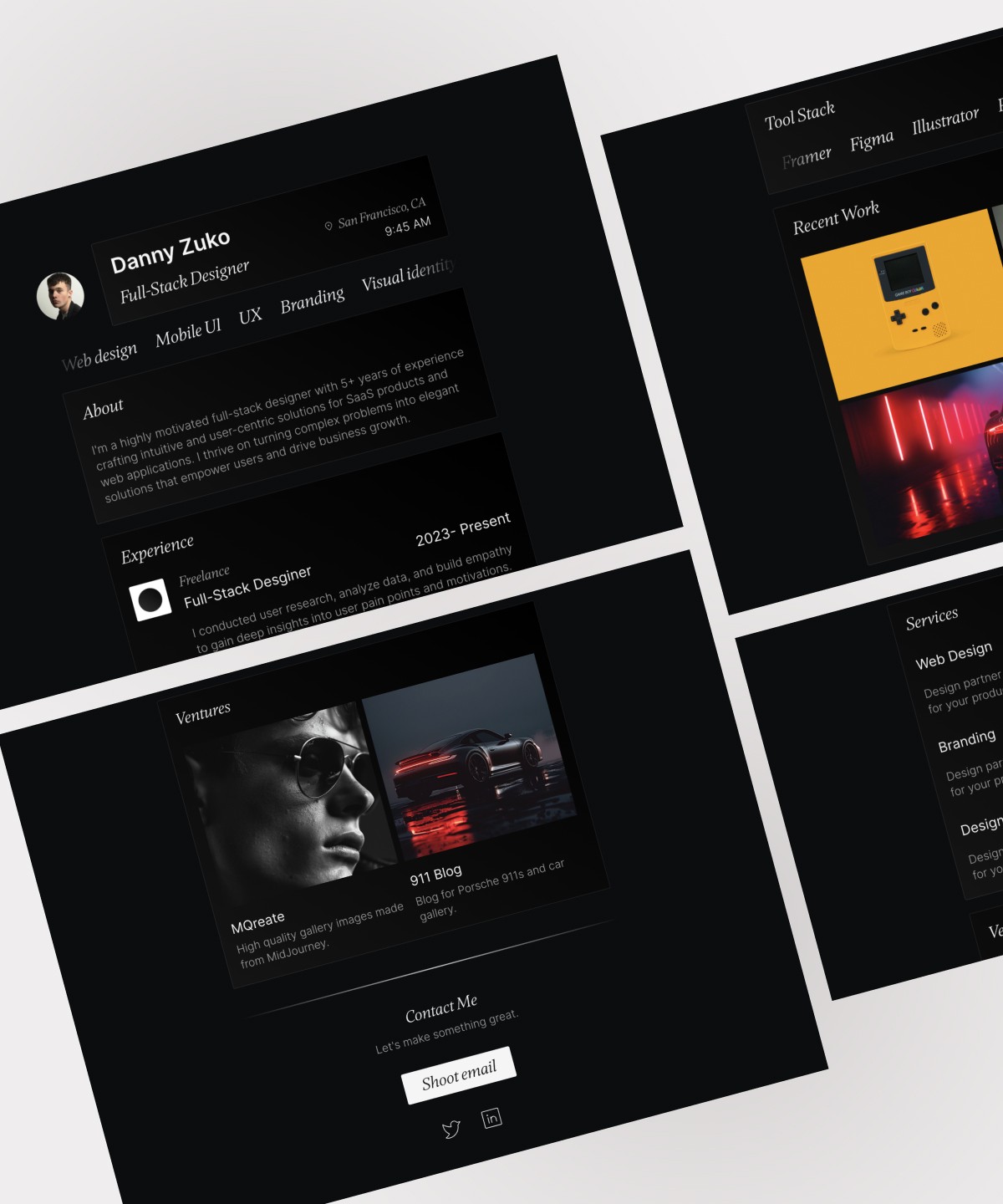 Screenshot 1 for Vio, a Framer Marketplace template by Danny Quijano.