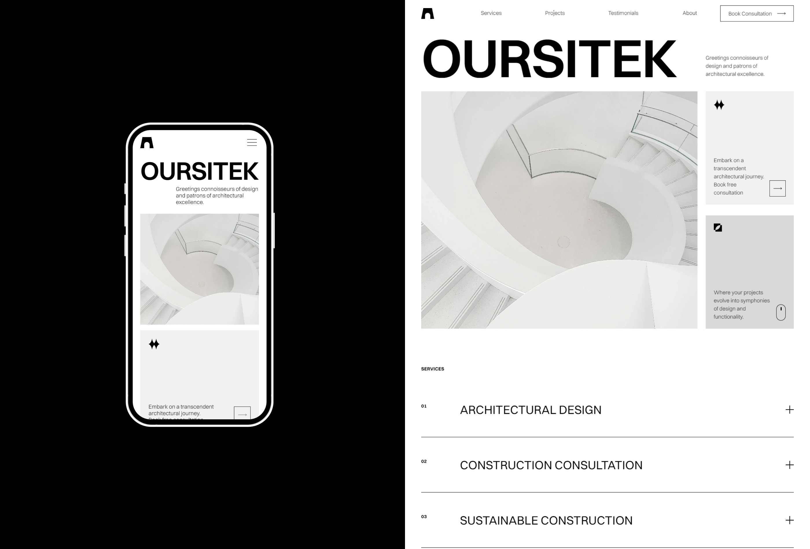 Screenshot 2 for Oursitek, a Framer Marketplace template by Fath Irfaan.
