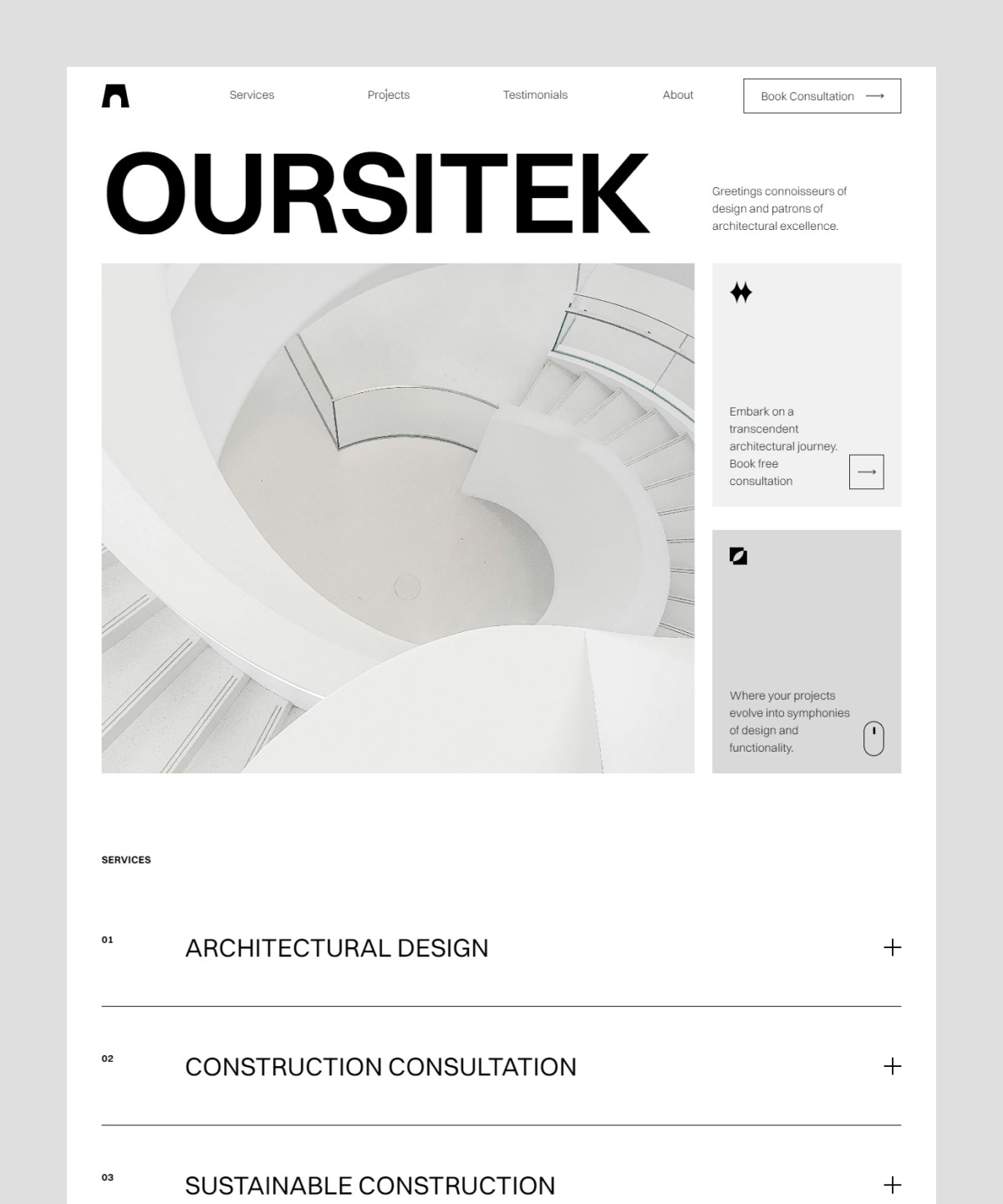 Screenshot 1 for Oursitek, a Framer Marketplace template by Fath Irfaan.