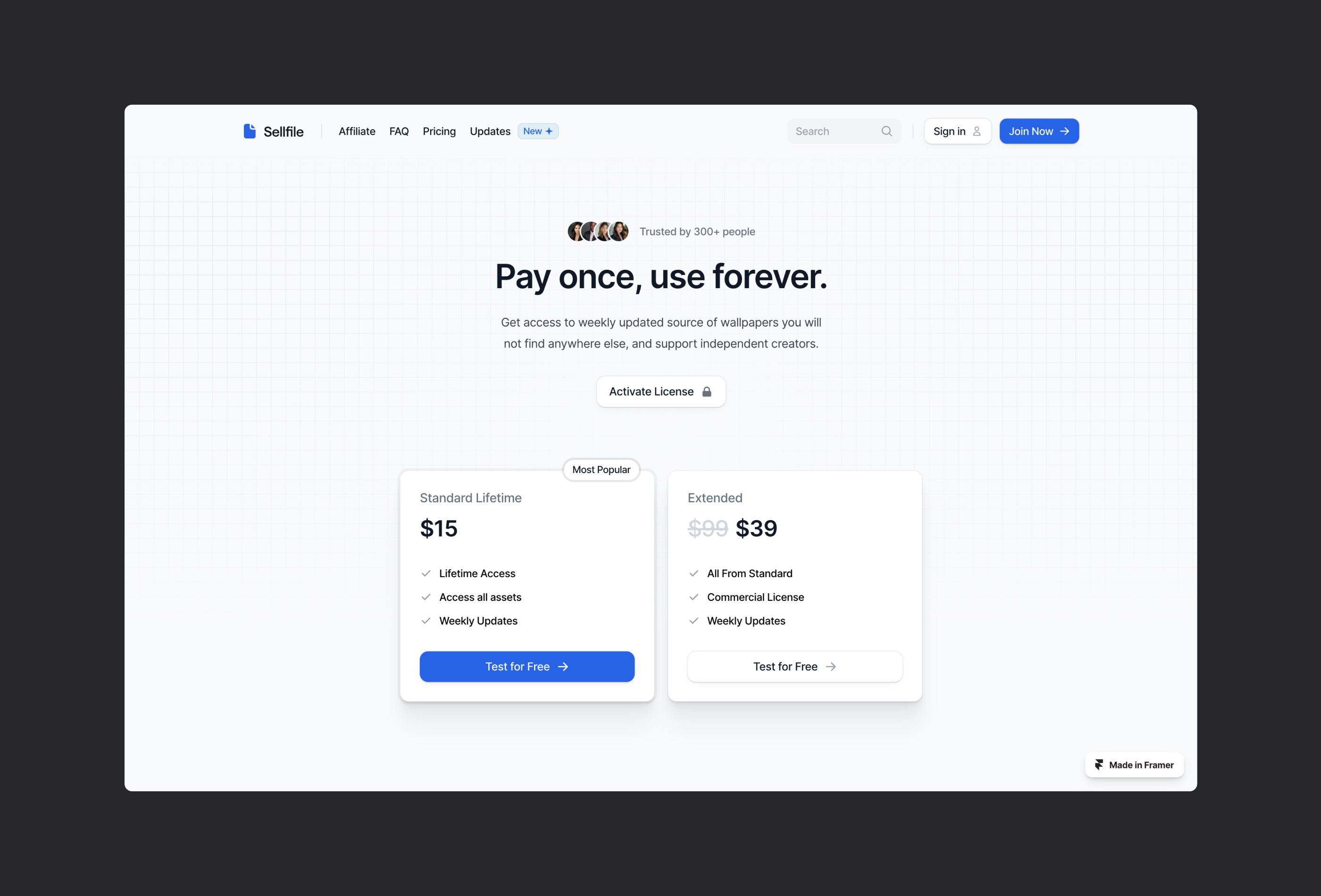 Screenshot 4 for Sellfile, a Framer Marketplace template by Filip Gadziński.