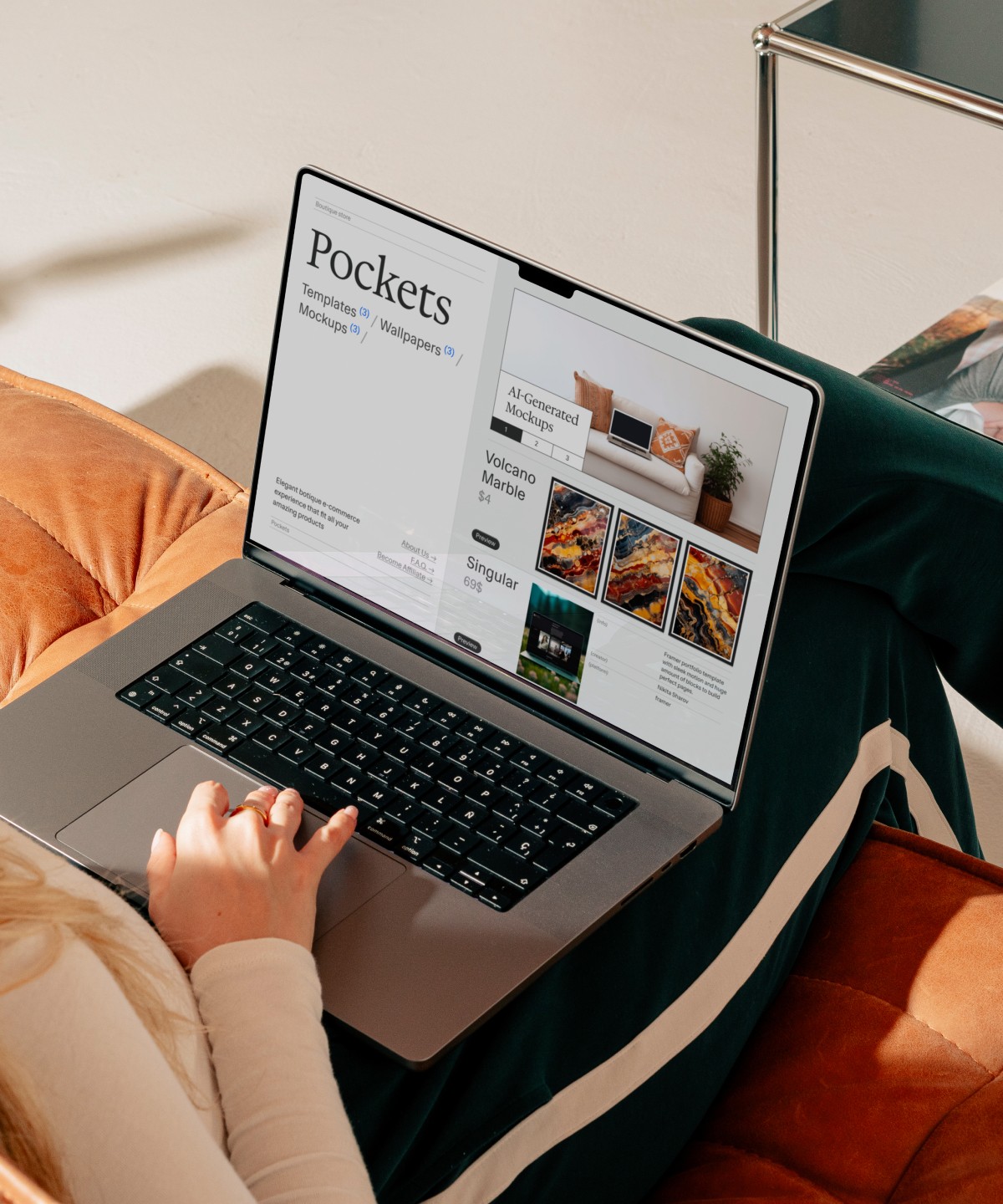 Screenshot 1 for Pockets, a Framer Marketplace template by Nikita Sharov.