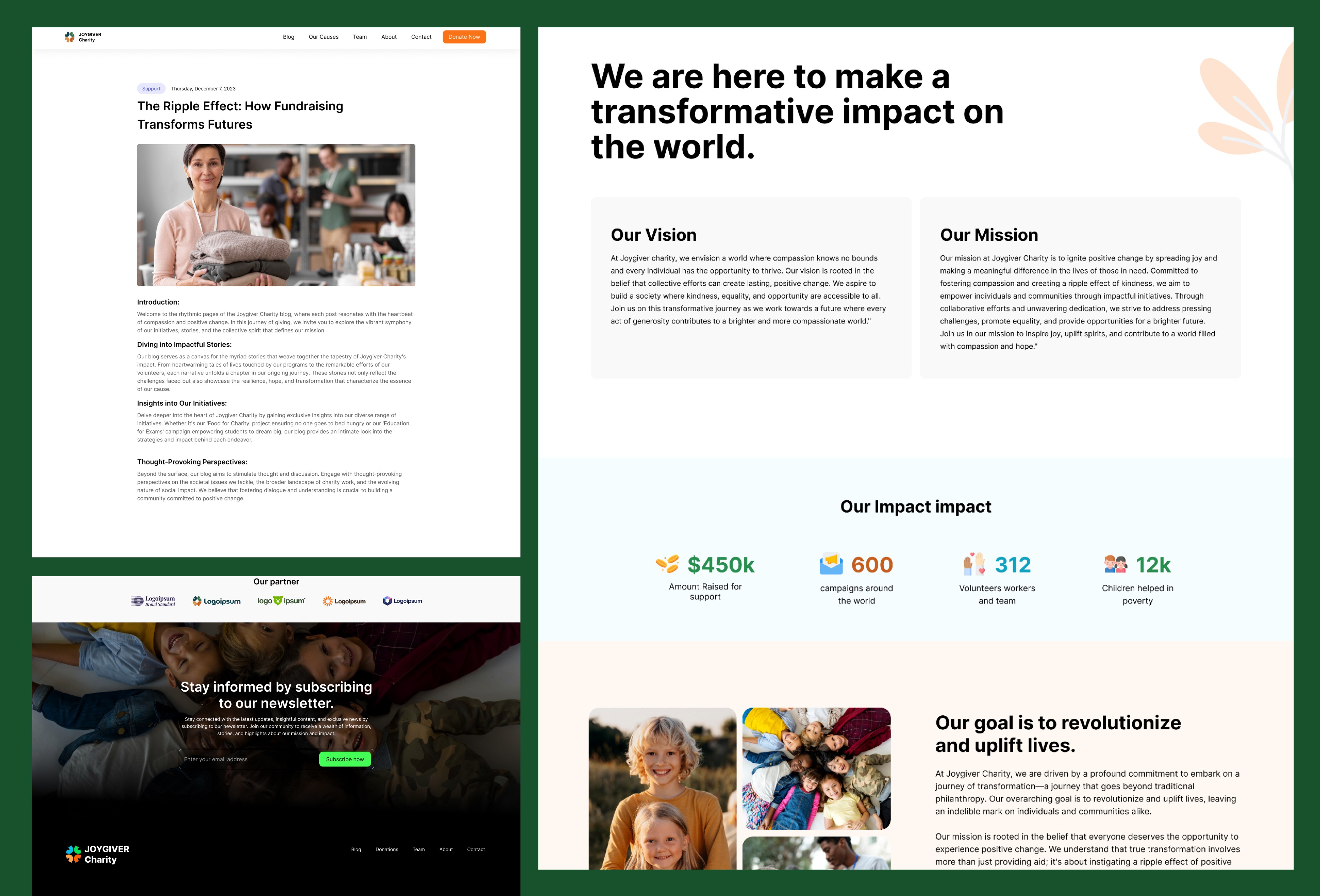Screenshot 4 for Joygiver, a Framer Marketplace template by Olabode Felix Akinyemi.