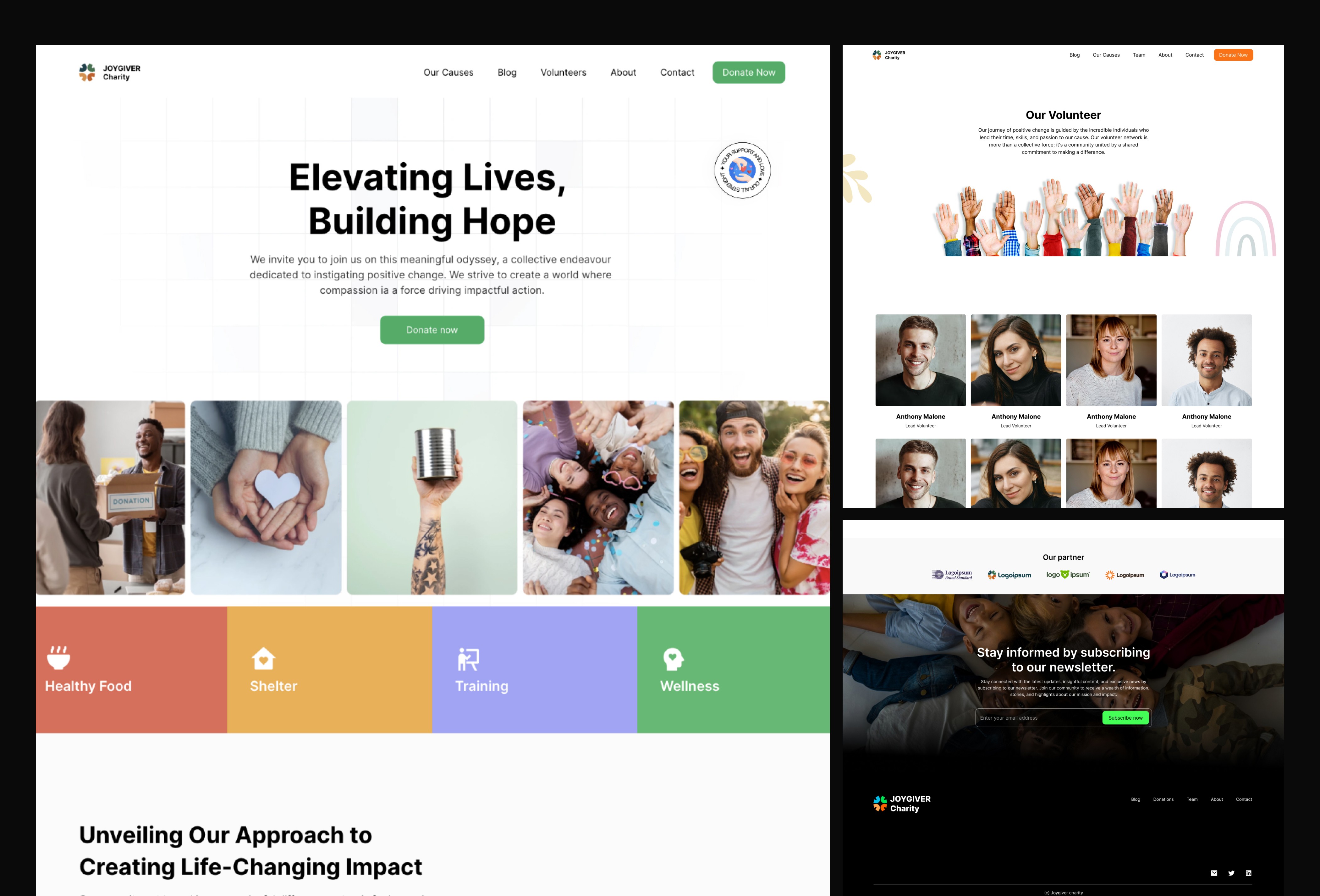 Screenshot 2 for Joygiver, a Framer Marketplace template by Olabode Felix Akinyemi.