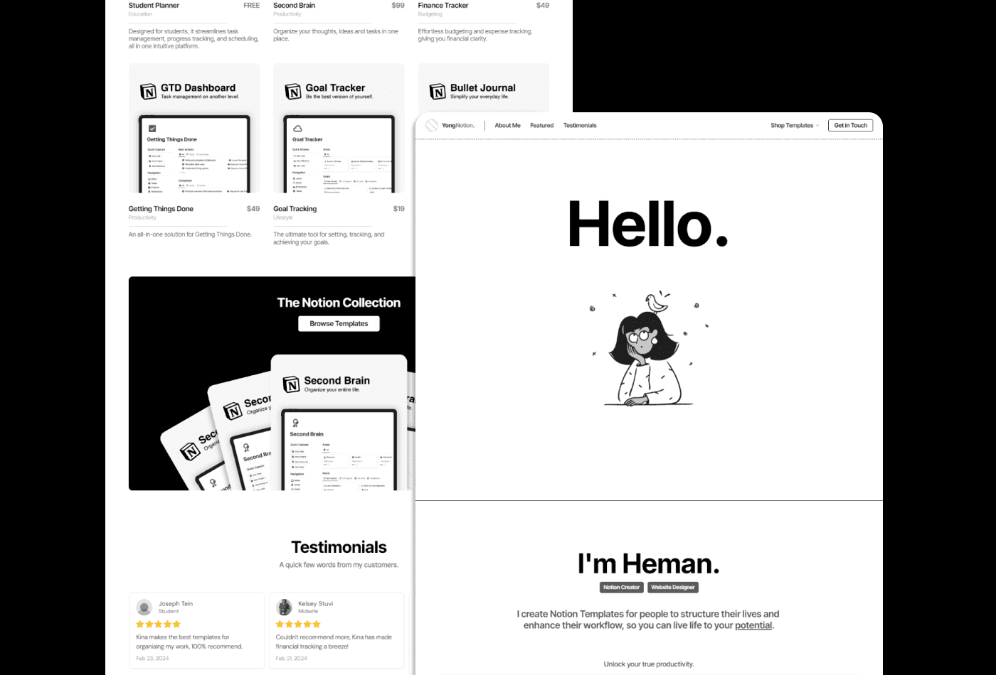 Screenshot 2 for Protion, a Framer Marketplace template by Heman Yong.