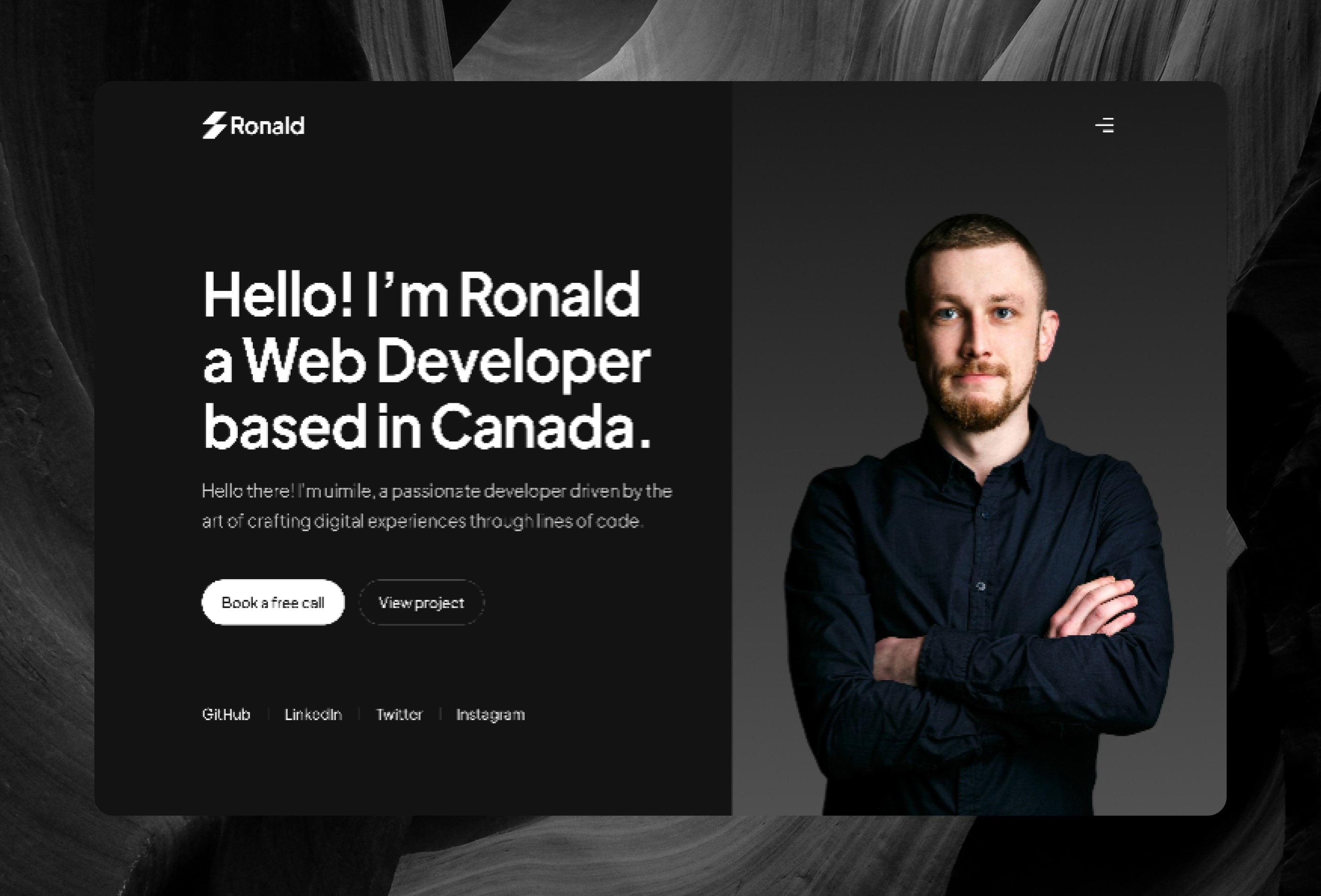 Thumbnail 2 for Ronald, a Framer Marketplace template by Framership.