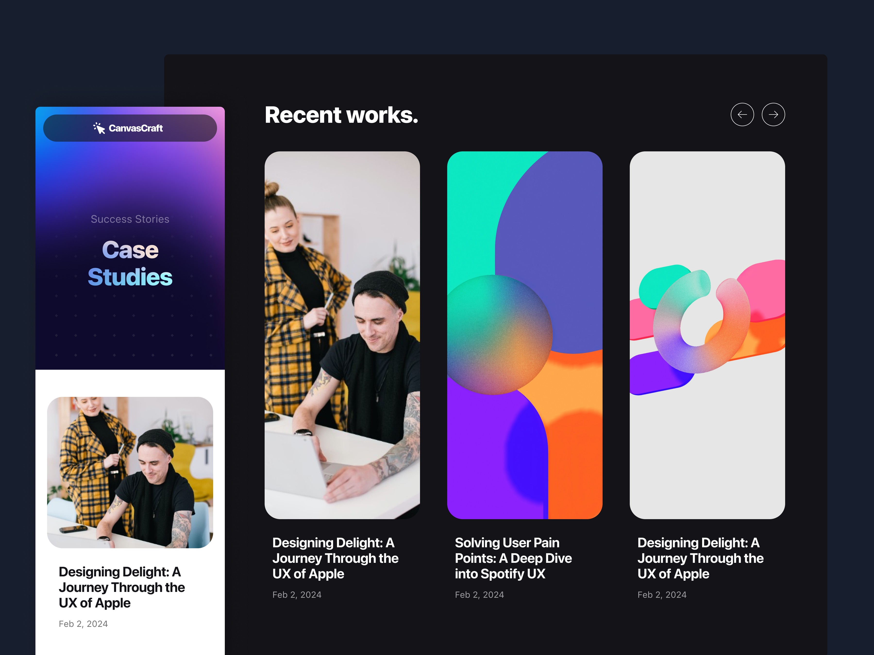 Screenshot 4 for CanvasCraft, a Framer Marketplace template by OriginFrame.