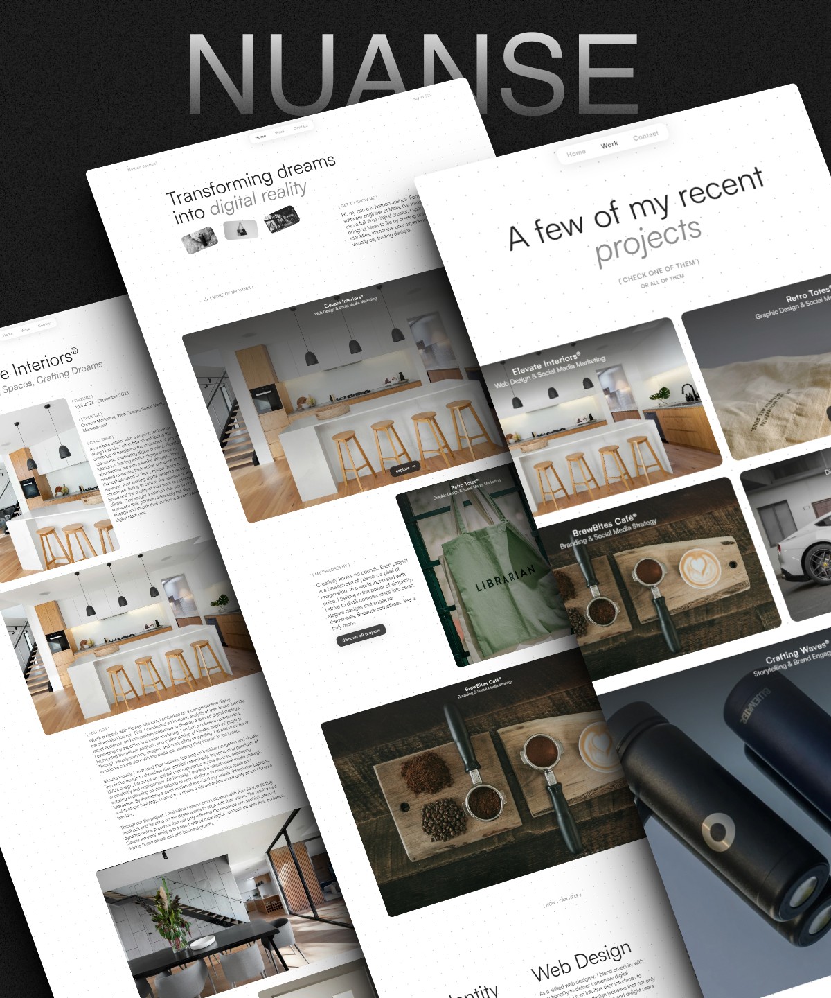 Screenshot 1 for Nuanse, a Framer Marketplace template by Draghi.