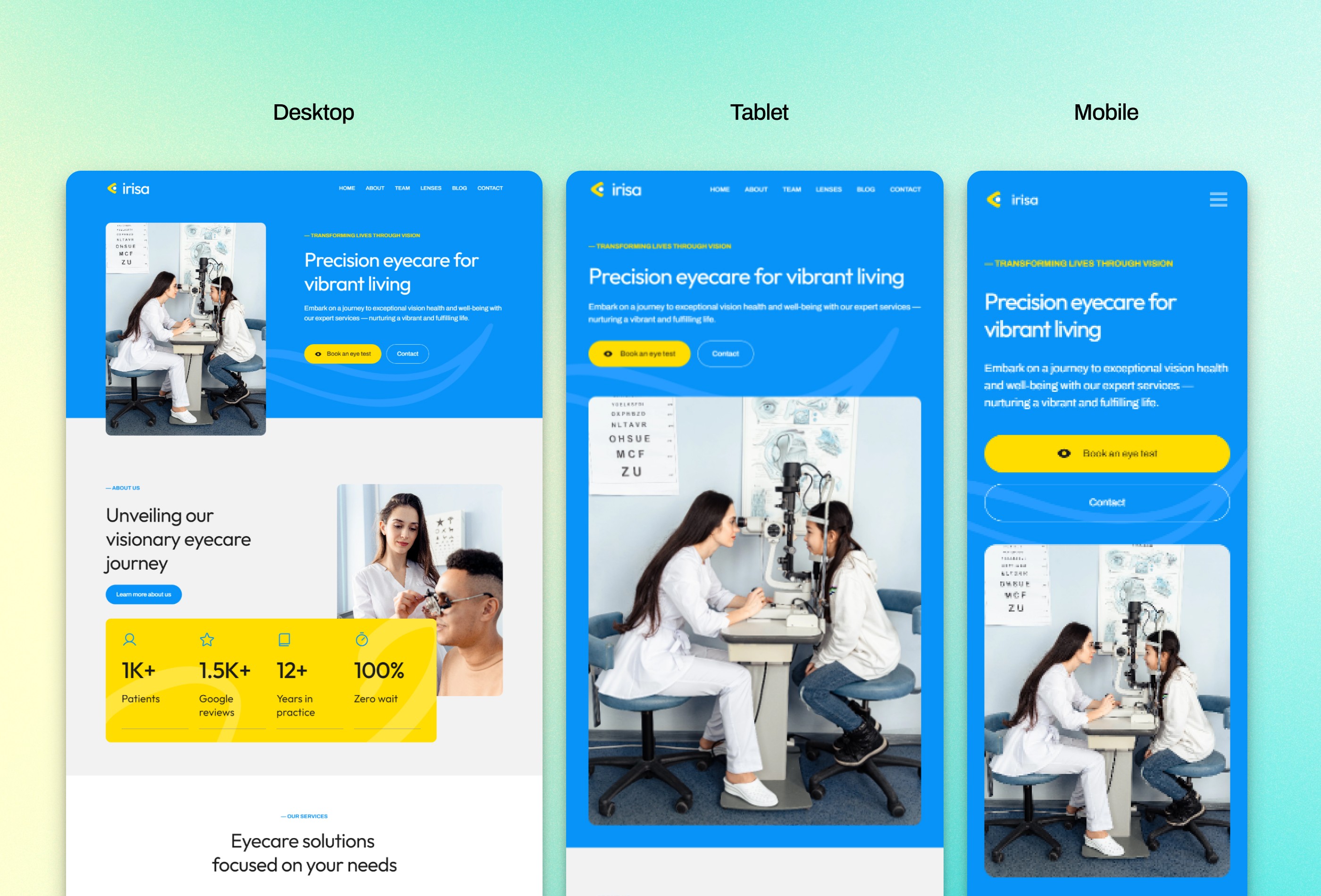 Screenshot 4 for Irisa, a Framer Marketplace template by Vilu.