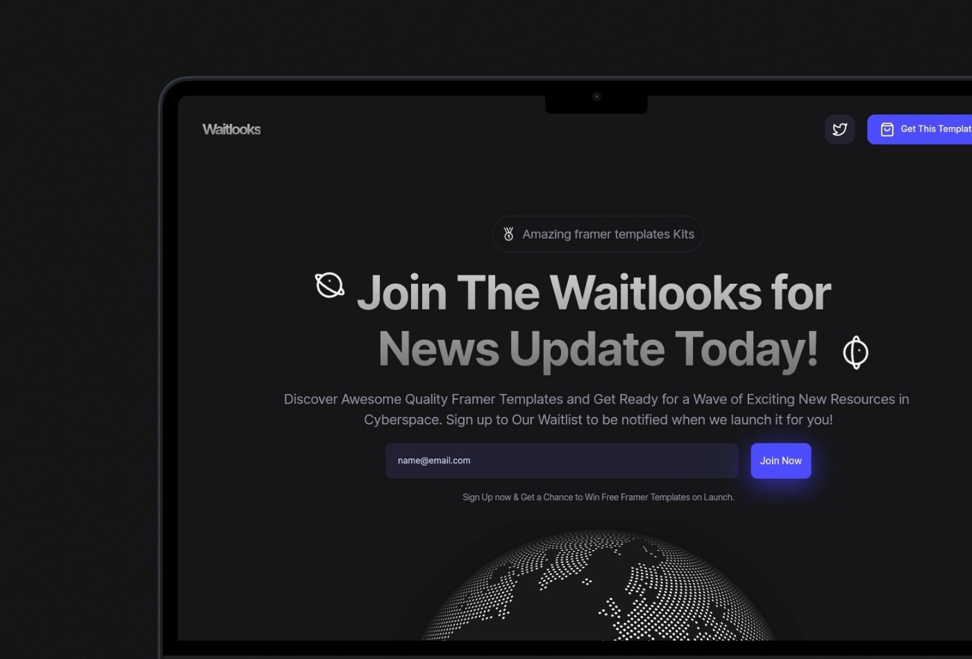 Screenshot 3 for Waitlooks, a Framer Marketplace template by Jodysaputra.