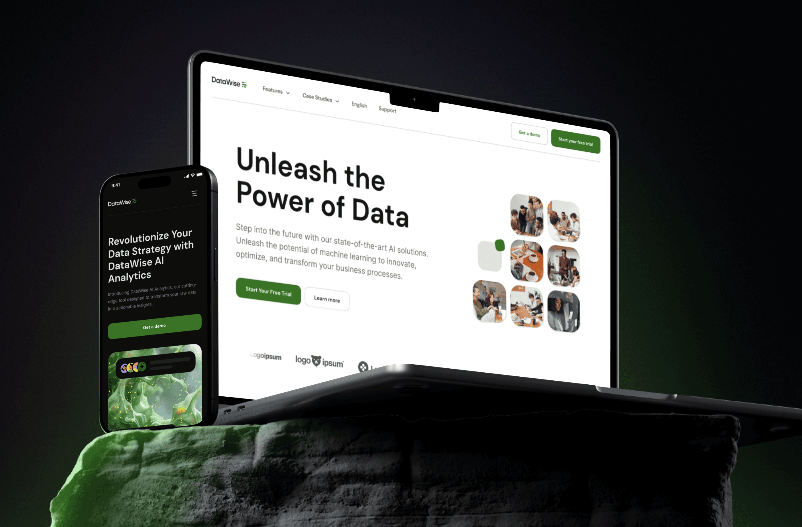 Screenshot 2 for DataWise, a Framer Marketplace template by Futix Lab.