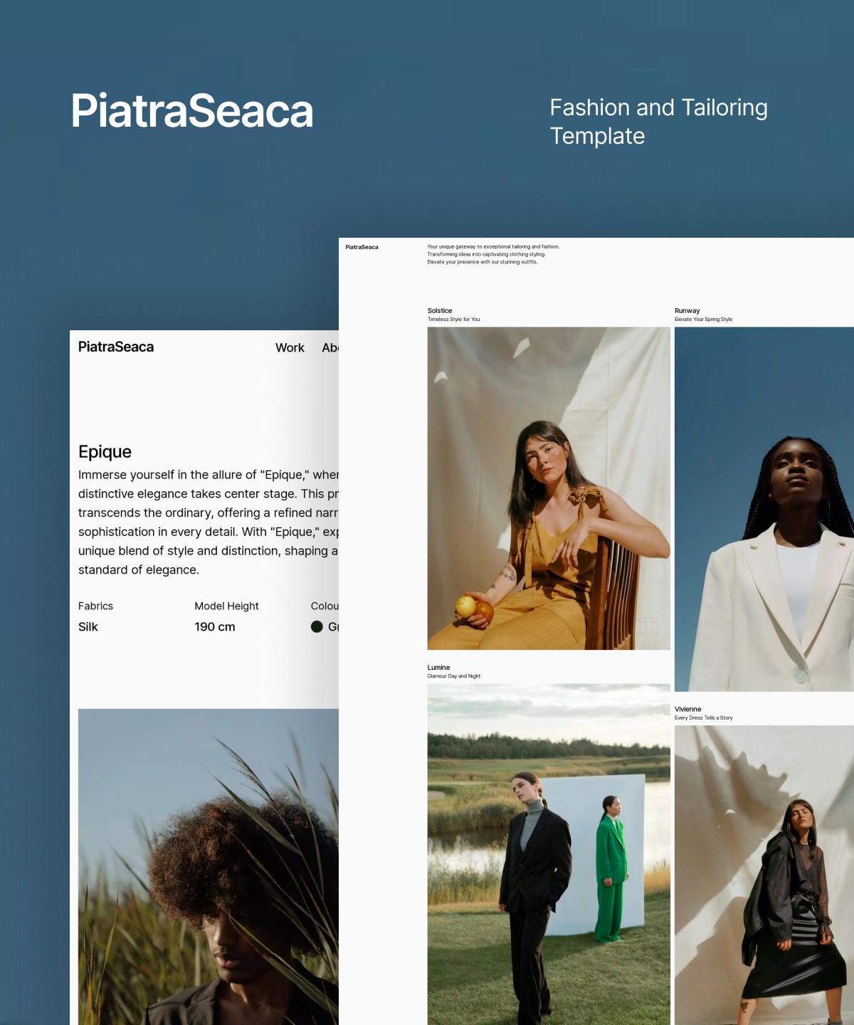 Screenshot 1 for PiatraSeaca, a Framer Marketplace template by raduc.