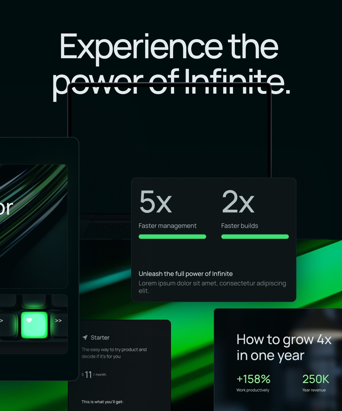 Screenshot 1 for Infinite, a Framer Marketplace template by Enhanced.