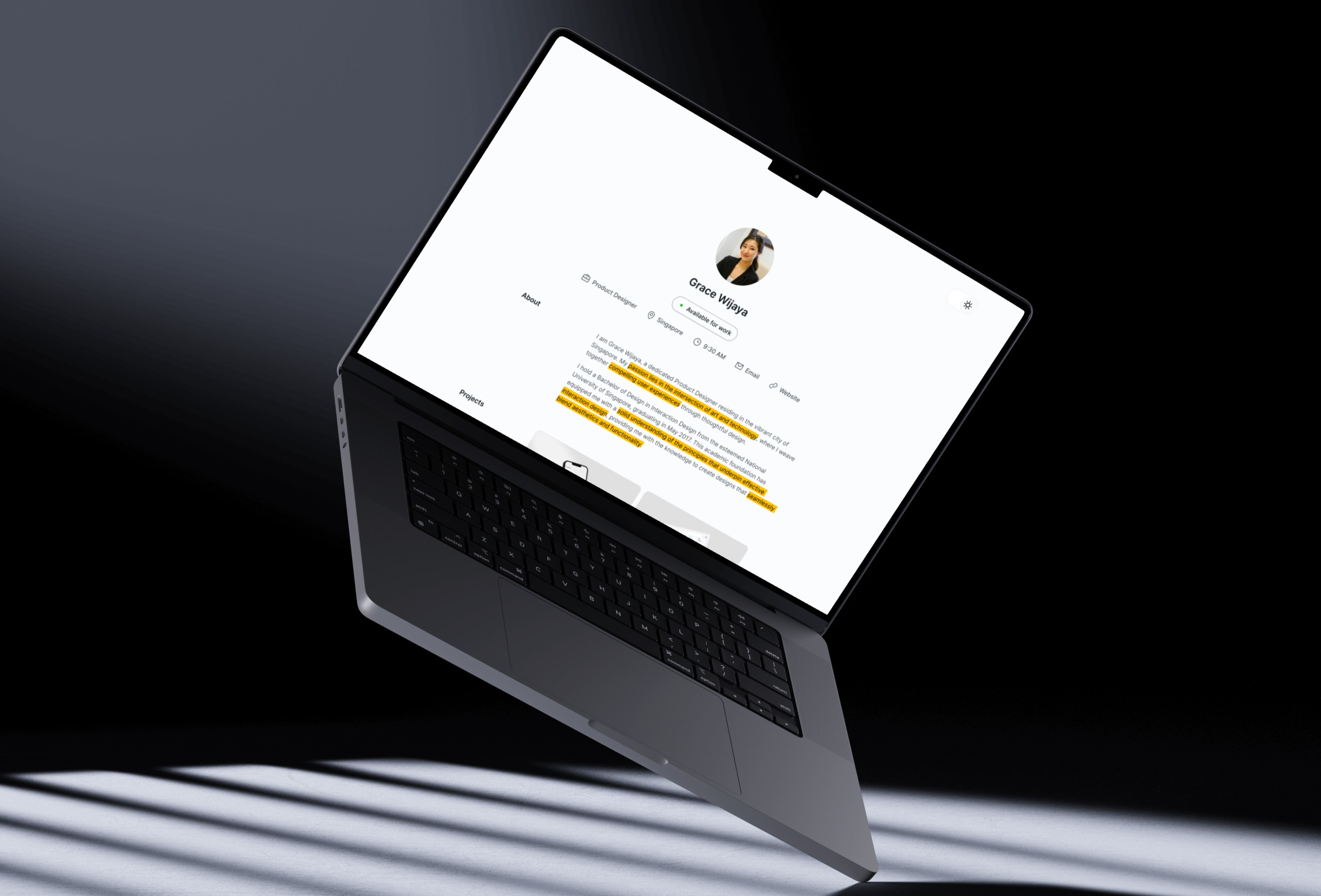 Screenshot 1 for Rezume, a Framer Marketplace template by Bie Lab.
