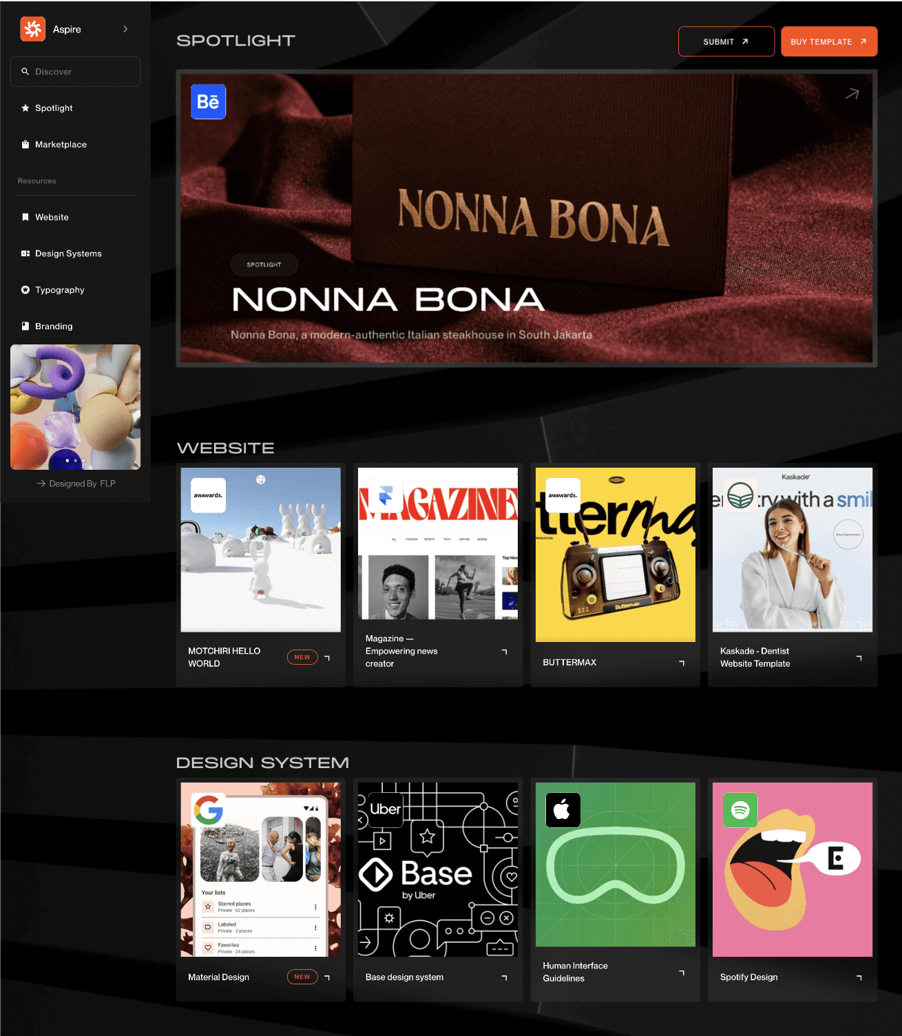 Screenshot 1 for Aspire, a Framer Marketplace template by Future Things.